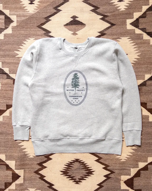 Conservation Corps Crewneck Sweatshirt - Heather Grey made by Wythe NY