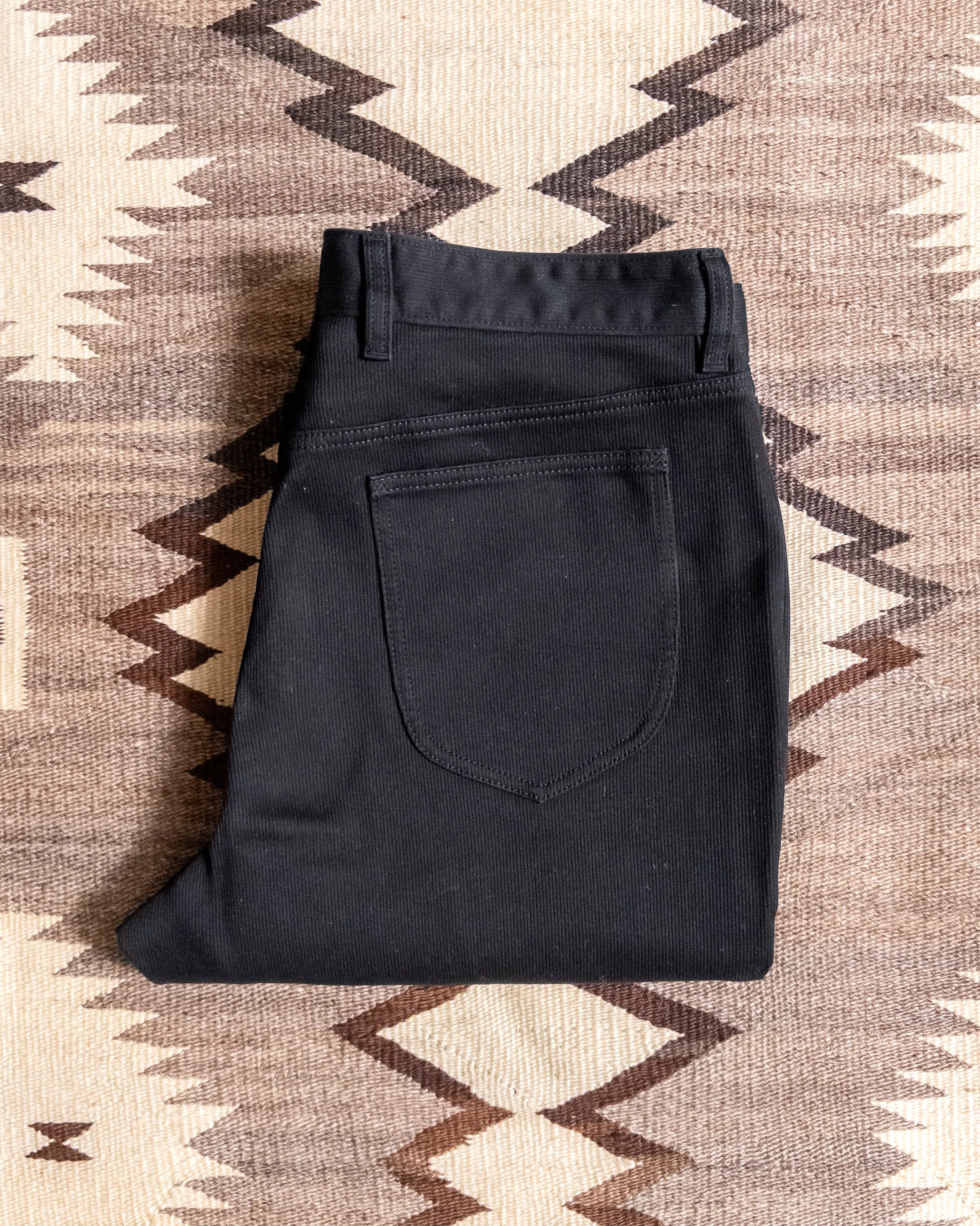 Flared Bedford Cord Five Pocket Pants - Black sold by Wythe NY product image thumbnail 5
