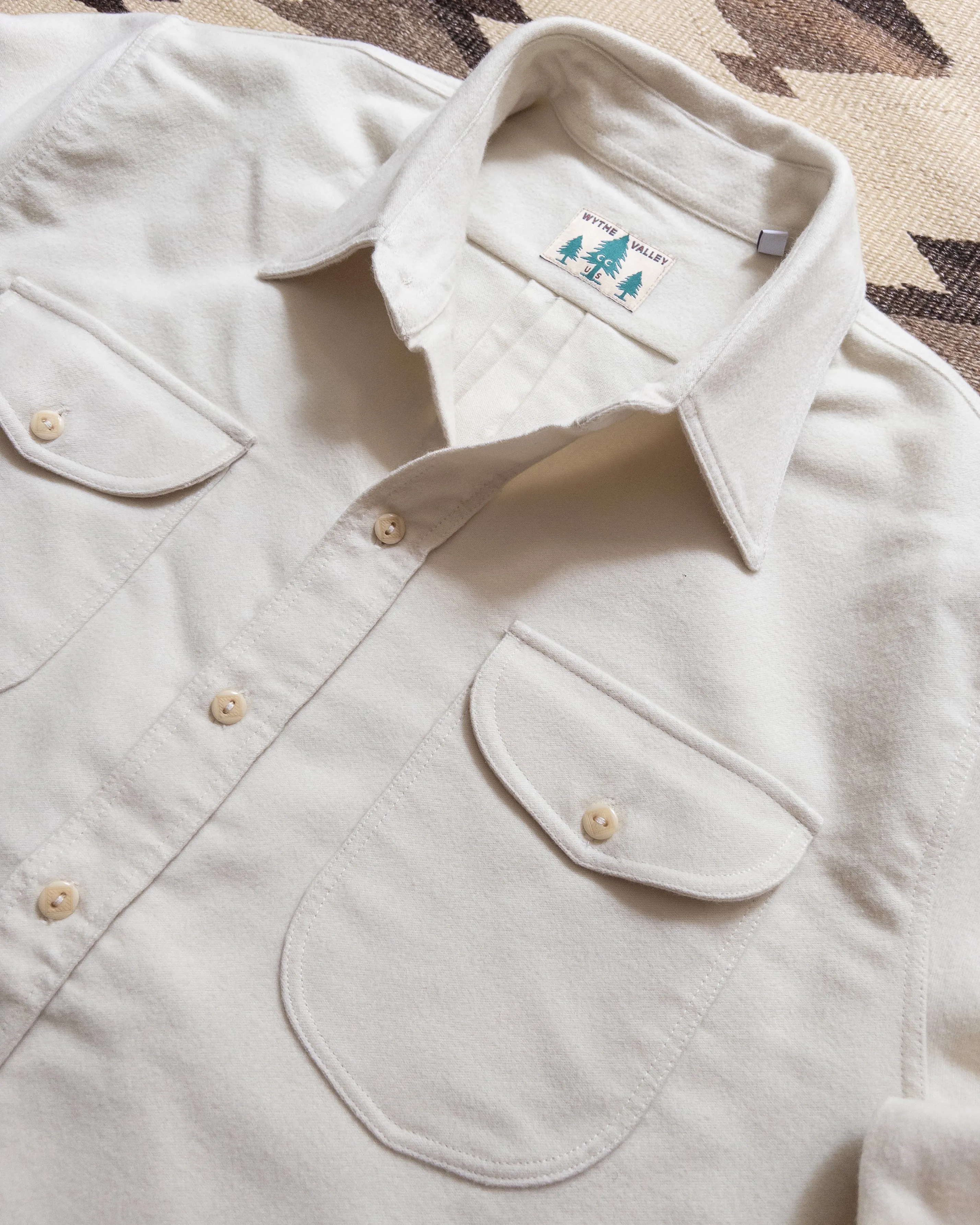Moleskin Officer's Shirt - Alabaster sold by Wythe NY product image thumbnail 2