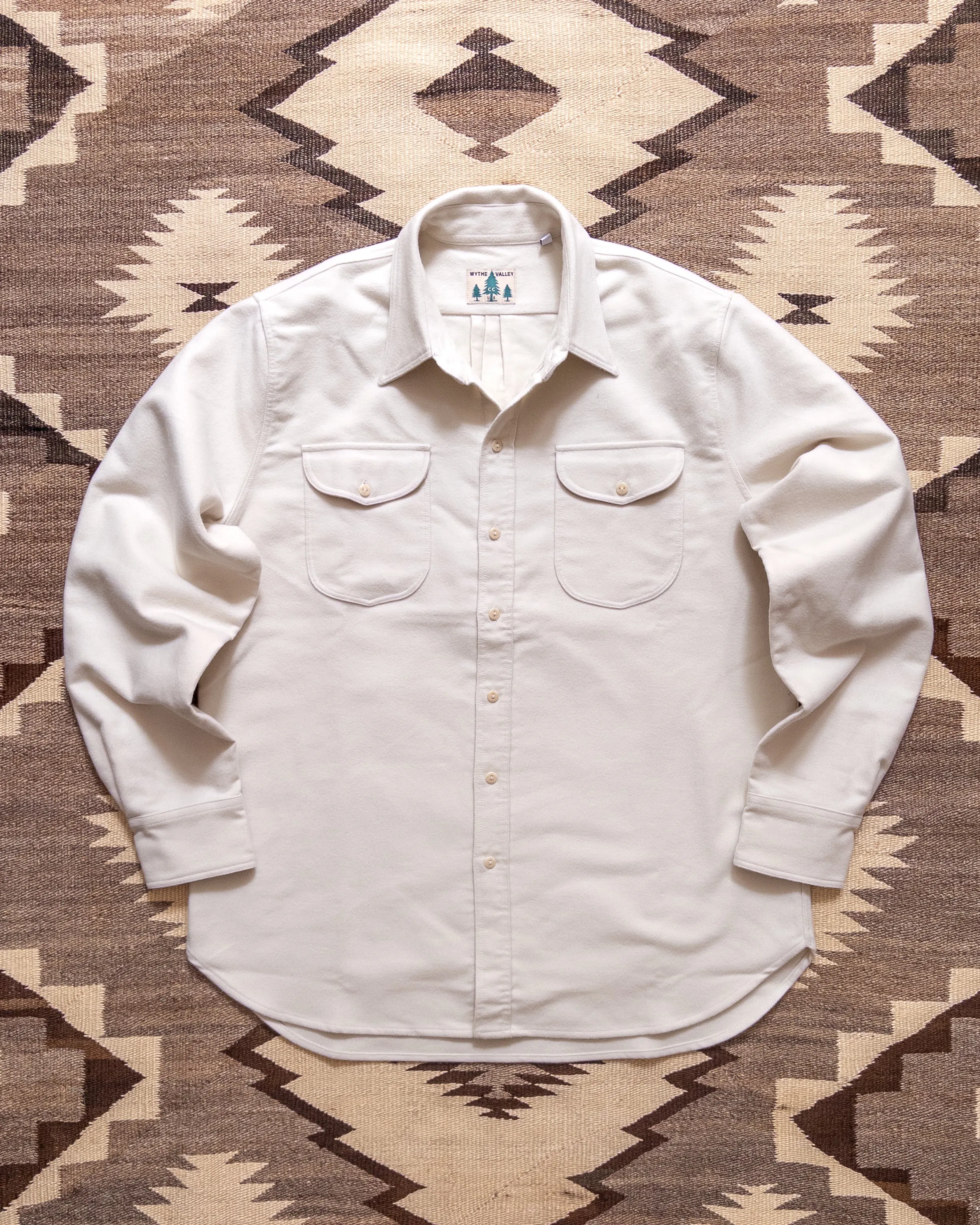 Moleskin Officer's Shirt - Alabaster sold by Wythe NY