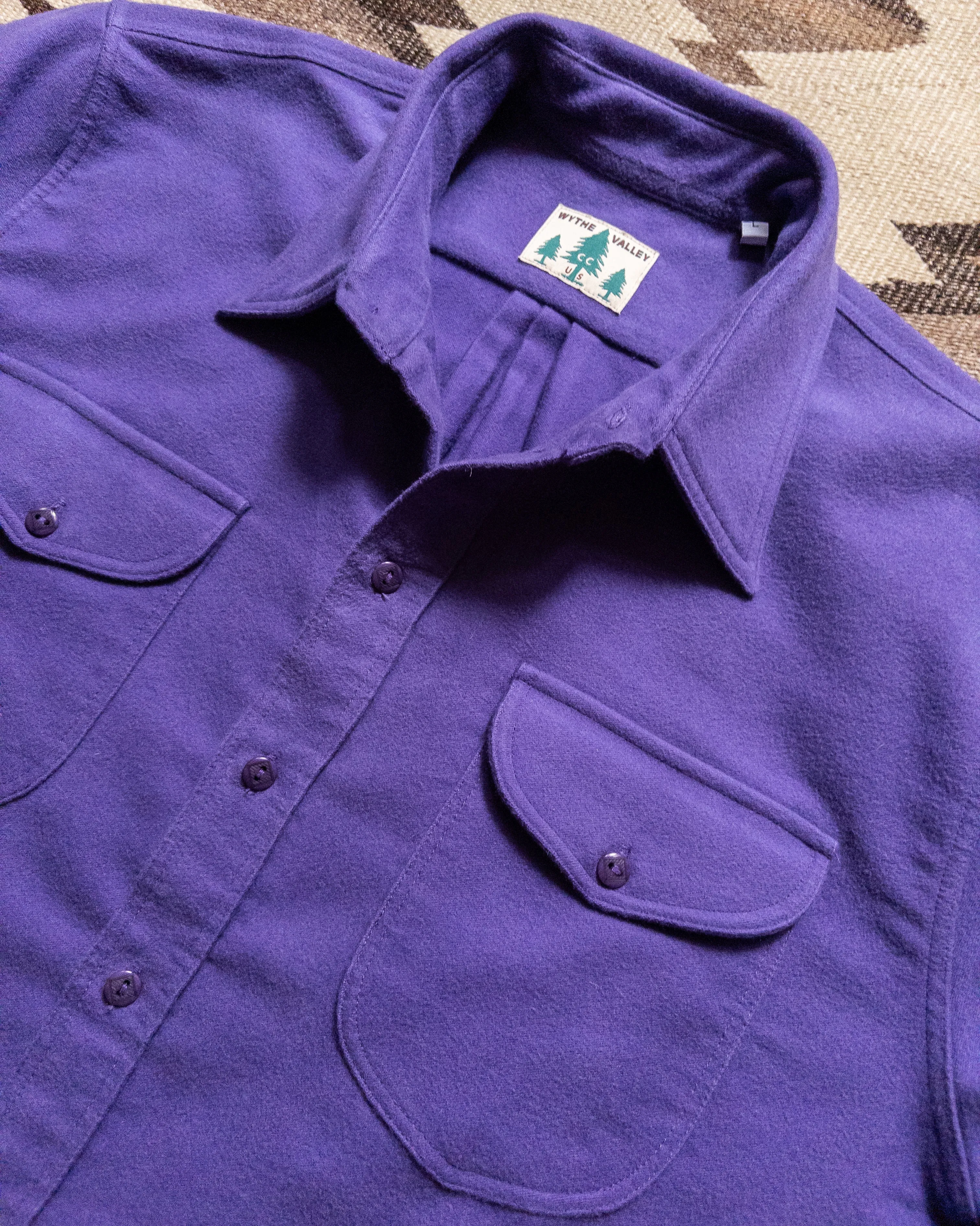 Moleskin Officer's Shirt - Purple sold by Wythe NY product image thumbnail 2
