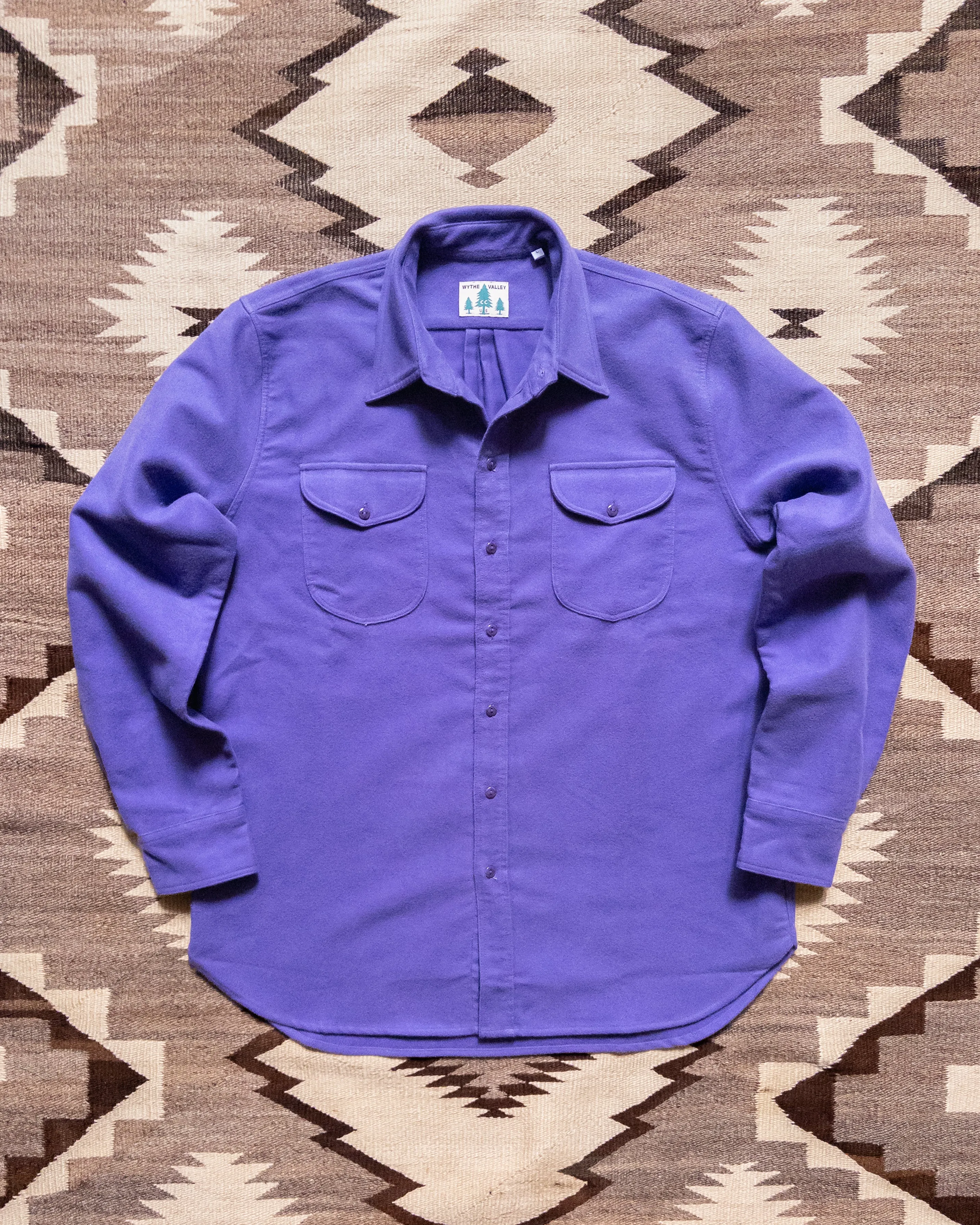 Moleskin Officer's Shirt - Purple sold by Wythe NY