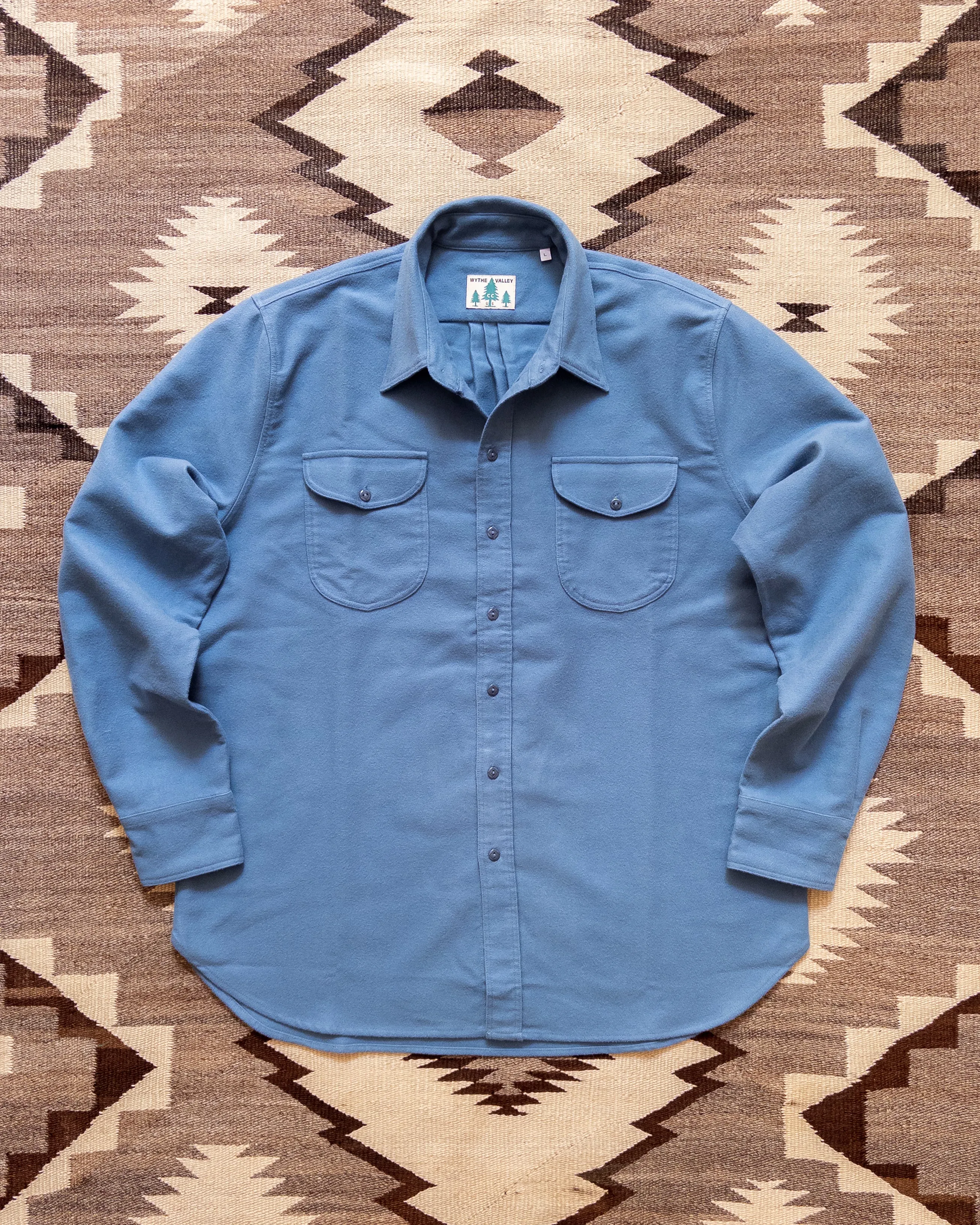 Moleskin Officer's Shirt - River Blue sold by Wythe NY