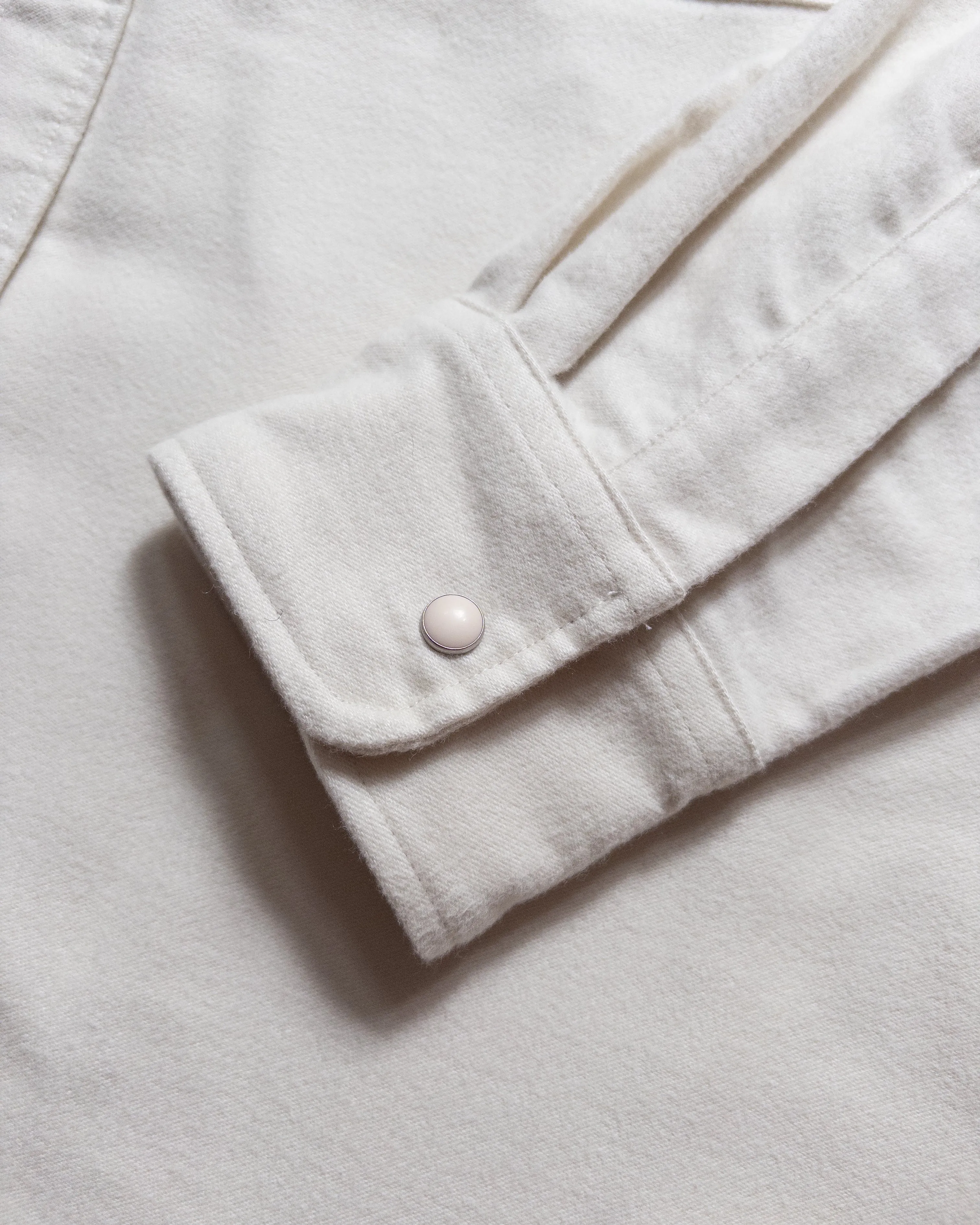 Moleskin Pearlsnap Shirt - Alabaster sold by Wythe NY product image thumbnail 4