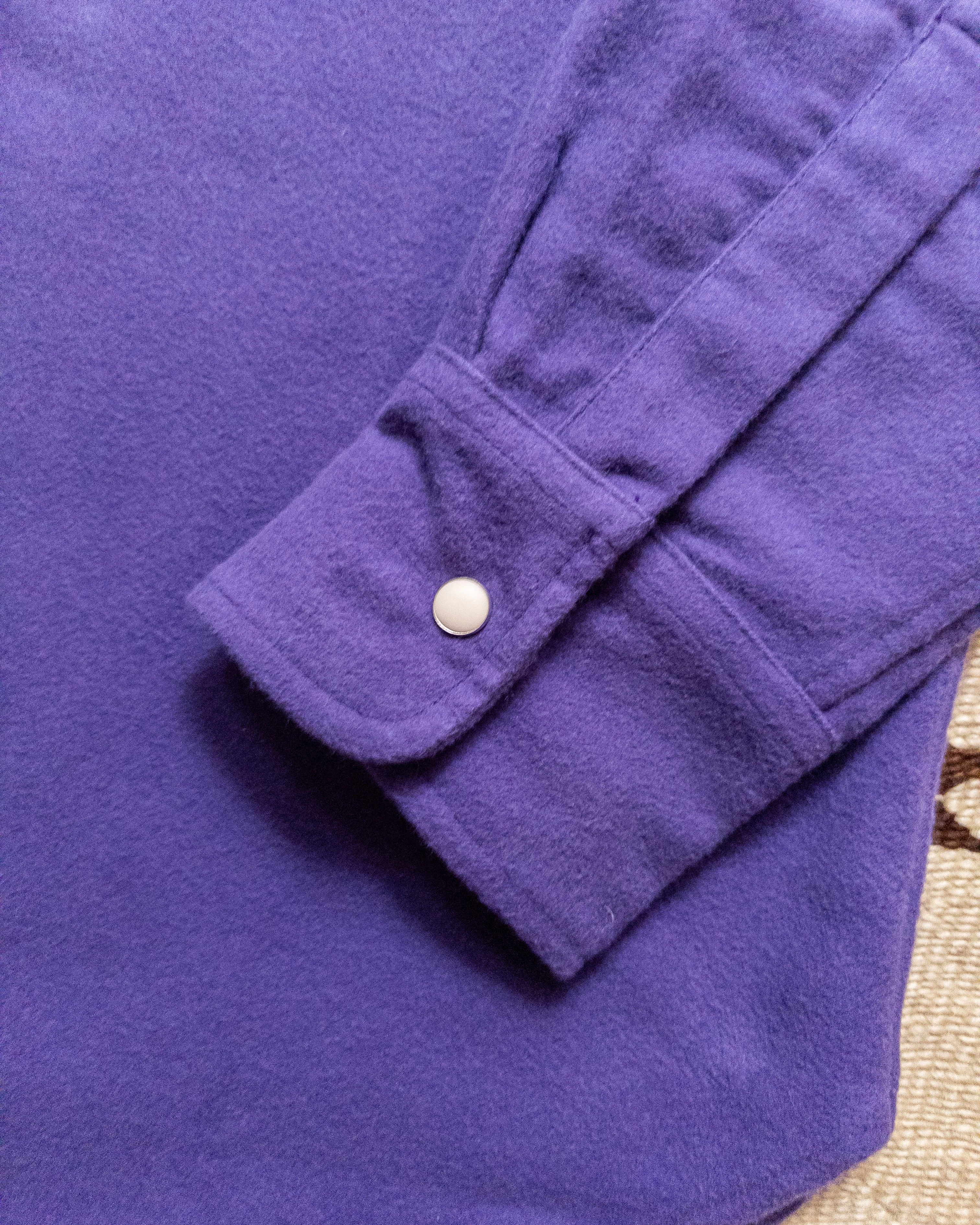 Moleskin Pearlsnap Shirt - Purple sold by Wythe NY product image thumbnail 3