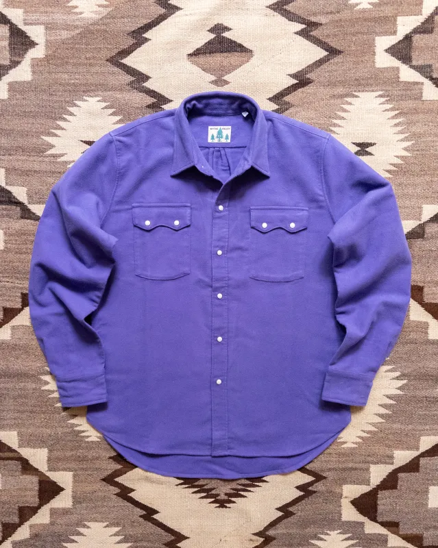 Moleskin Pearlsnap Shirt - Purple made by Wythe NY