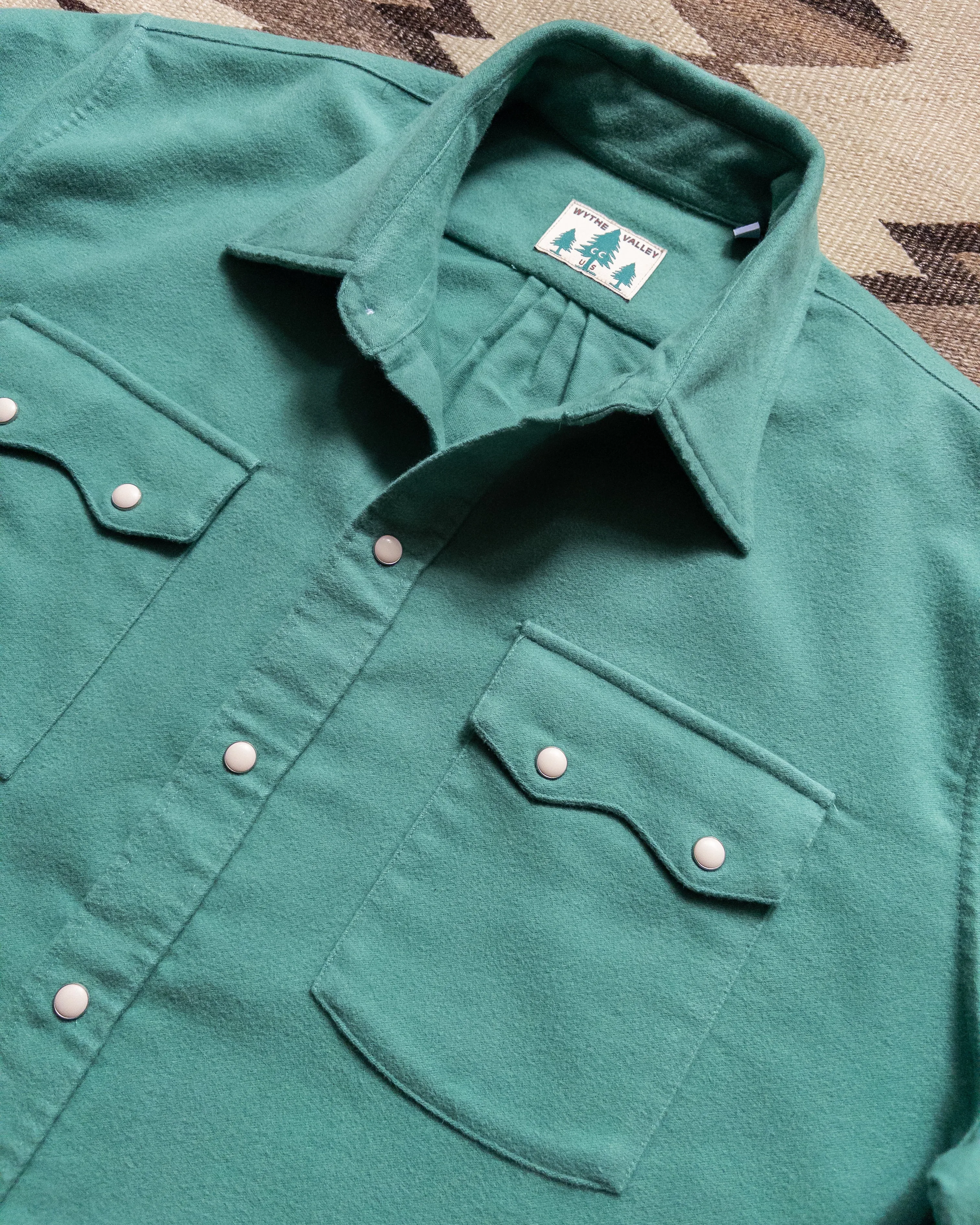 Moleskin Pearlsnap Shirt - Century Green sold by Wythe NY product image thumbnail 2