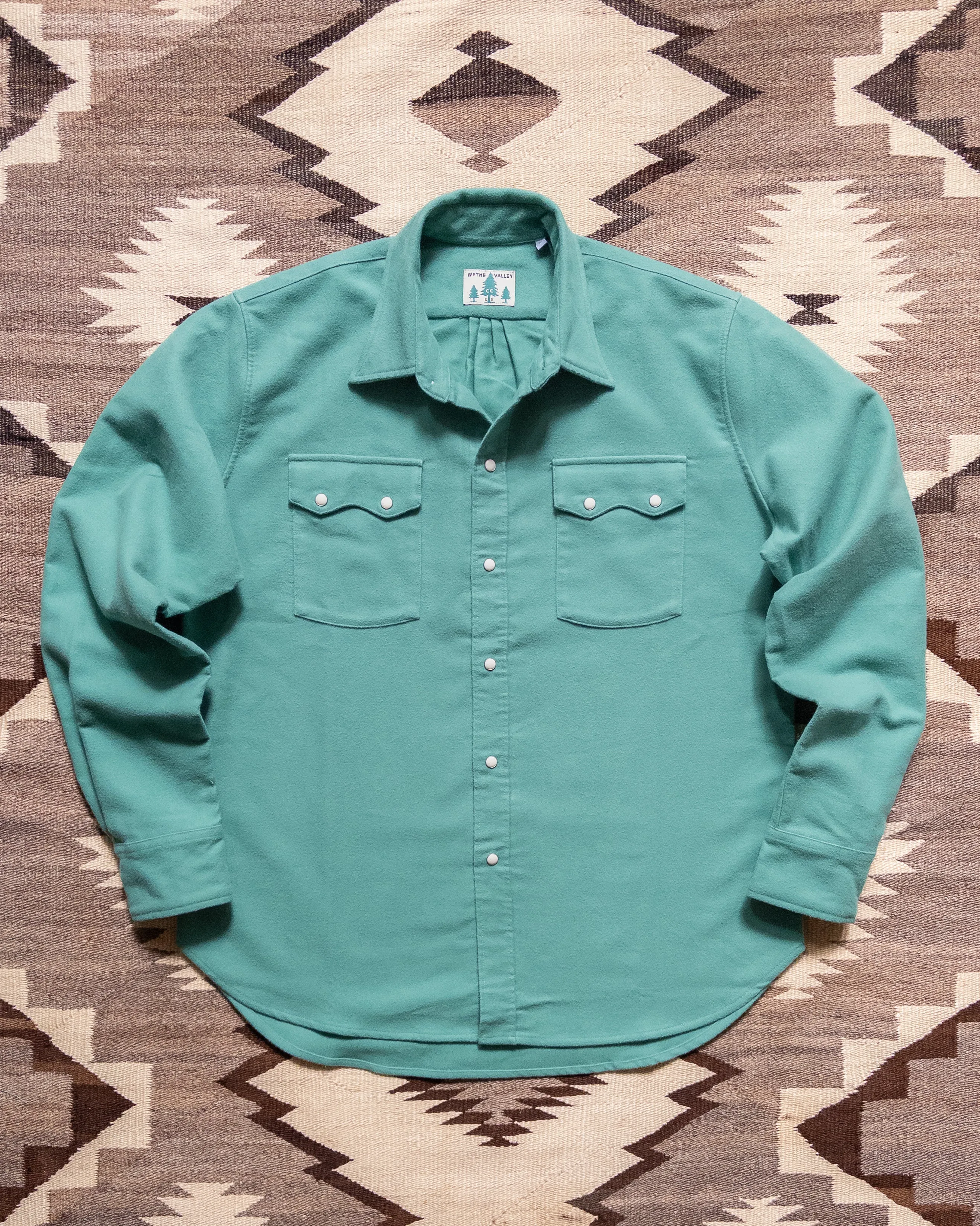 Moleskin Pearlsnap Shirt - Century Green sold by Wythe NY