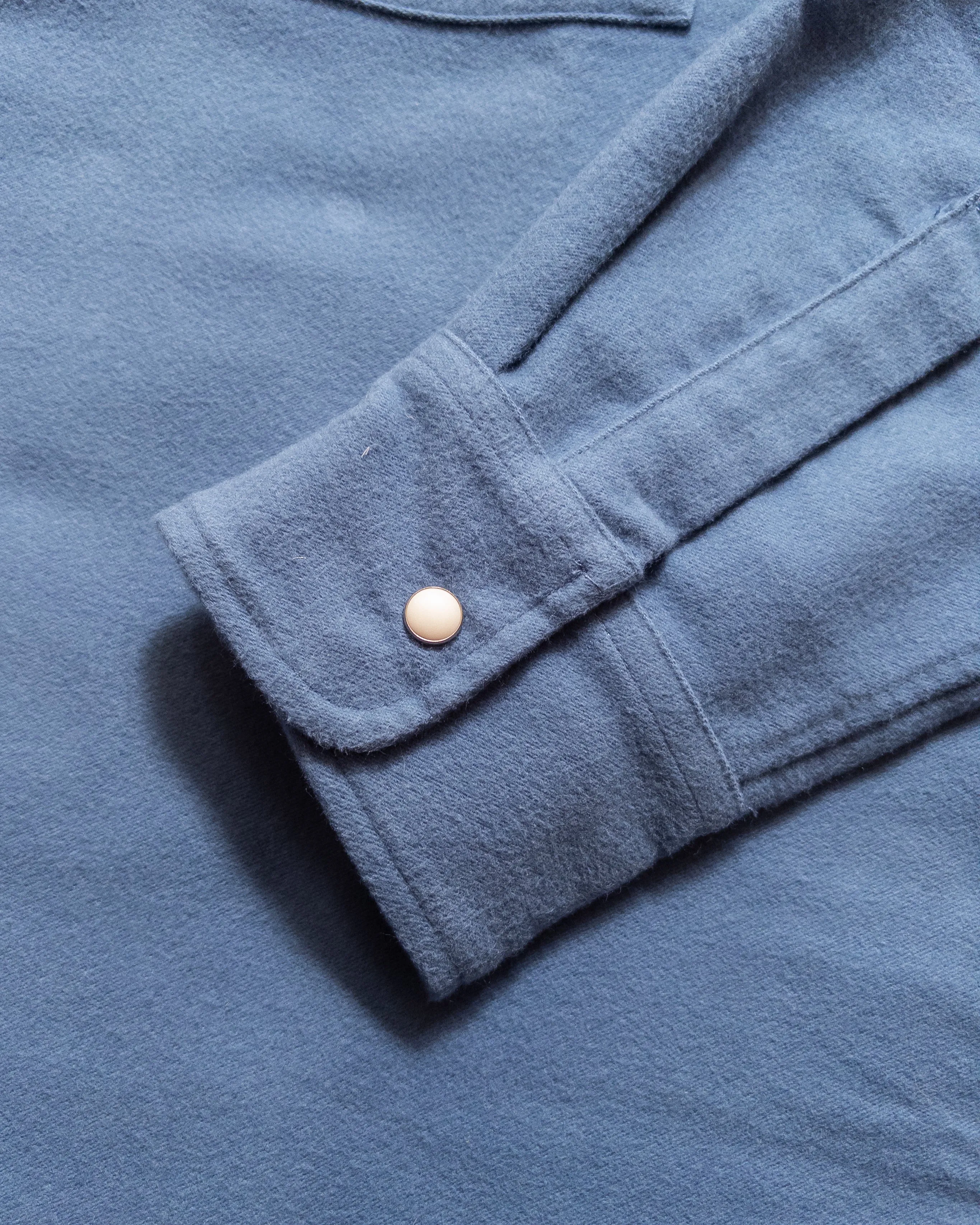 Moleskin Pearlsnap Shirt - River Blue sold by Wythe NY product image thumbnail 4