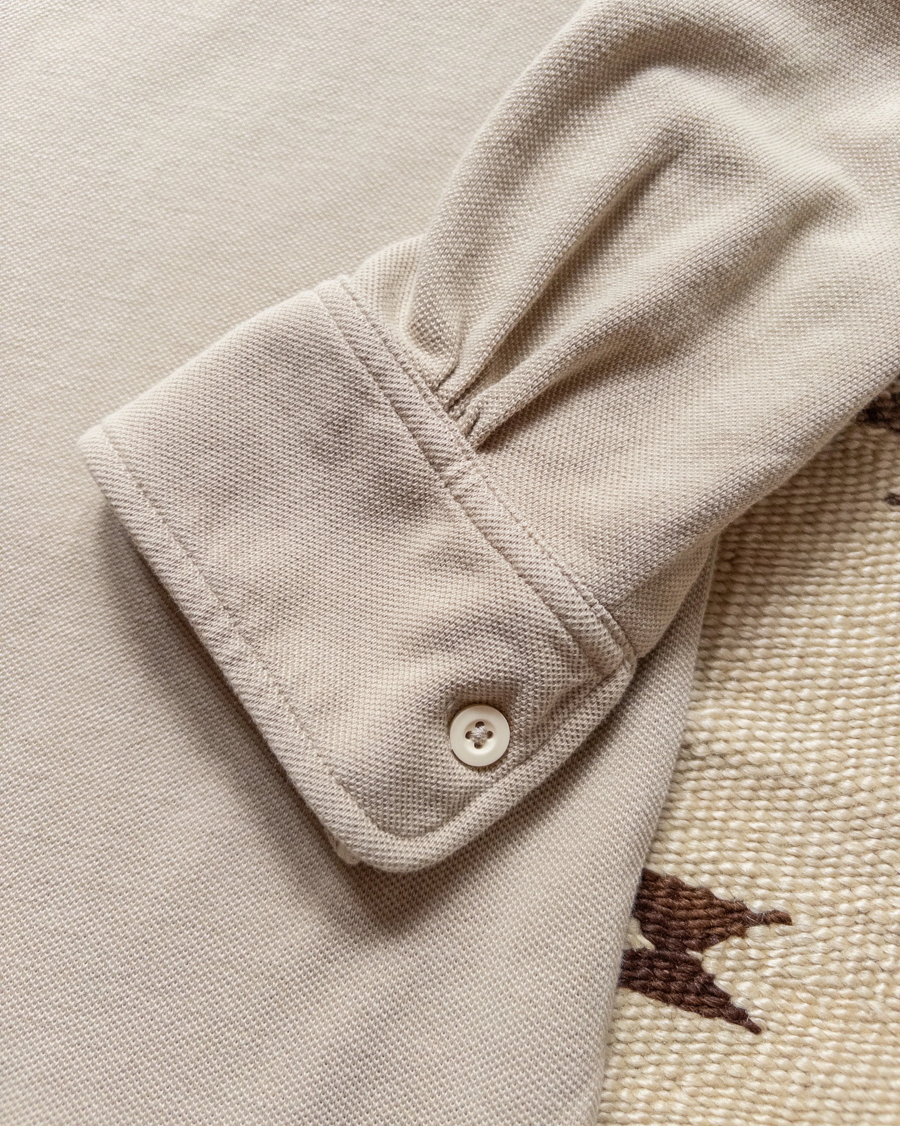 Garment Dyed Longsleeve Polo - Palomino sold by Wythe NY product image thumbnail 3