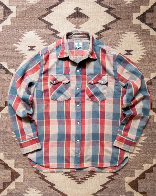 Washed Flannel Pearlsnap Shirt - Conservation Plaid made by Wythe NY