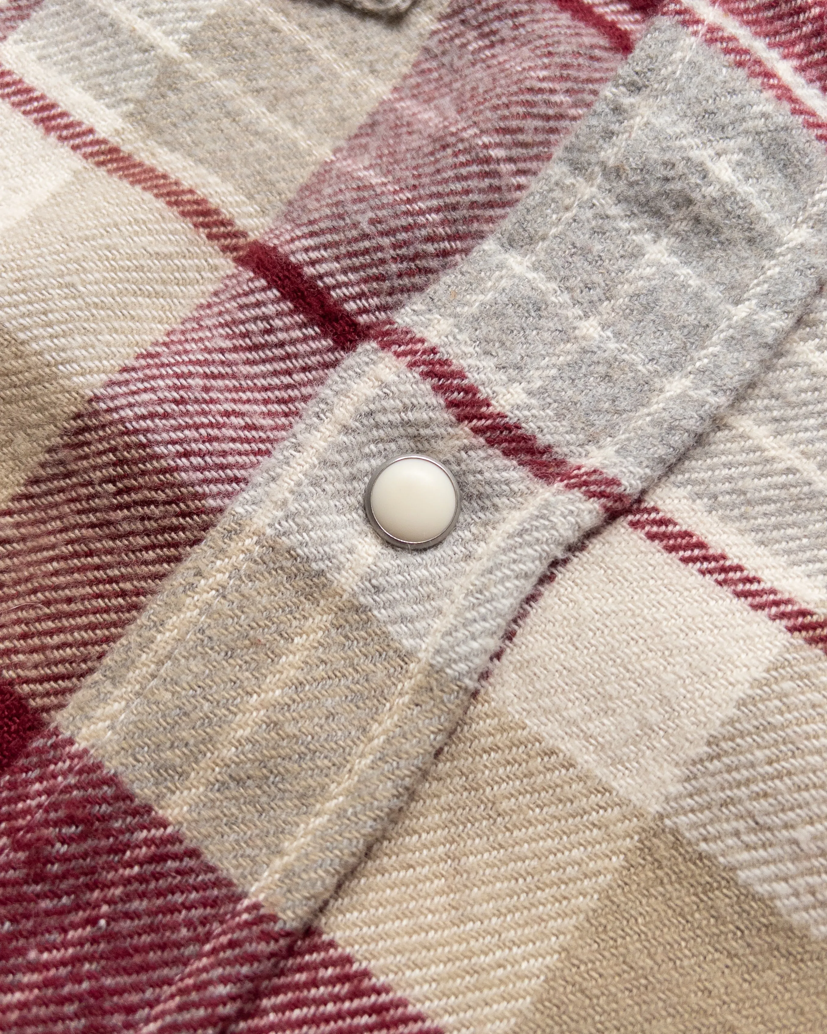 Washed Flannel Pearlsnap Shirt - Merlot Plaid sold by Wythe NY product image thumbnail 3