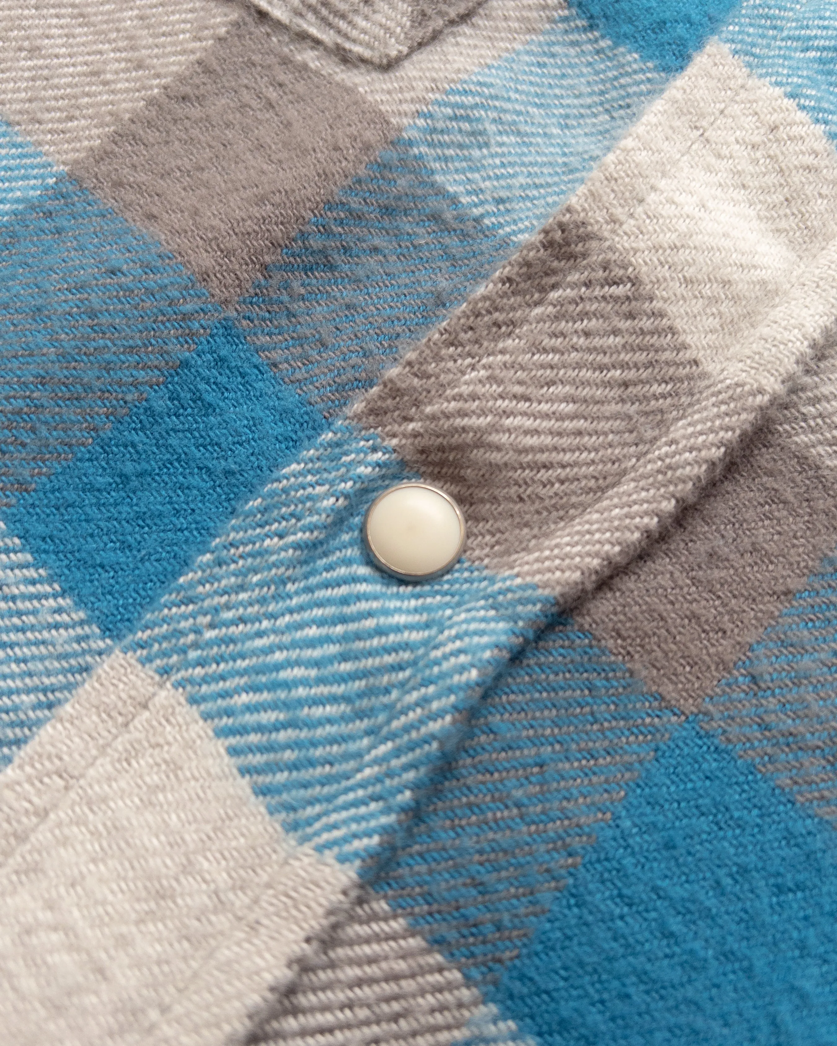 Washed Flannel Pearlsnap Shirt - Glacier Plaid sold by Wythe NY product image thumbnail 3