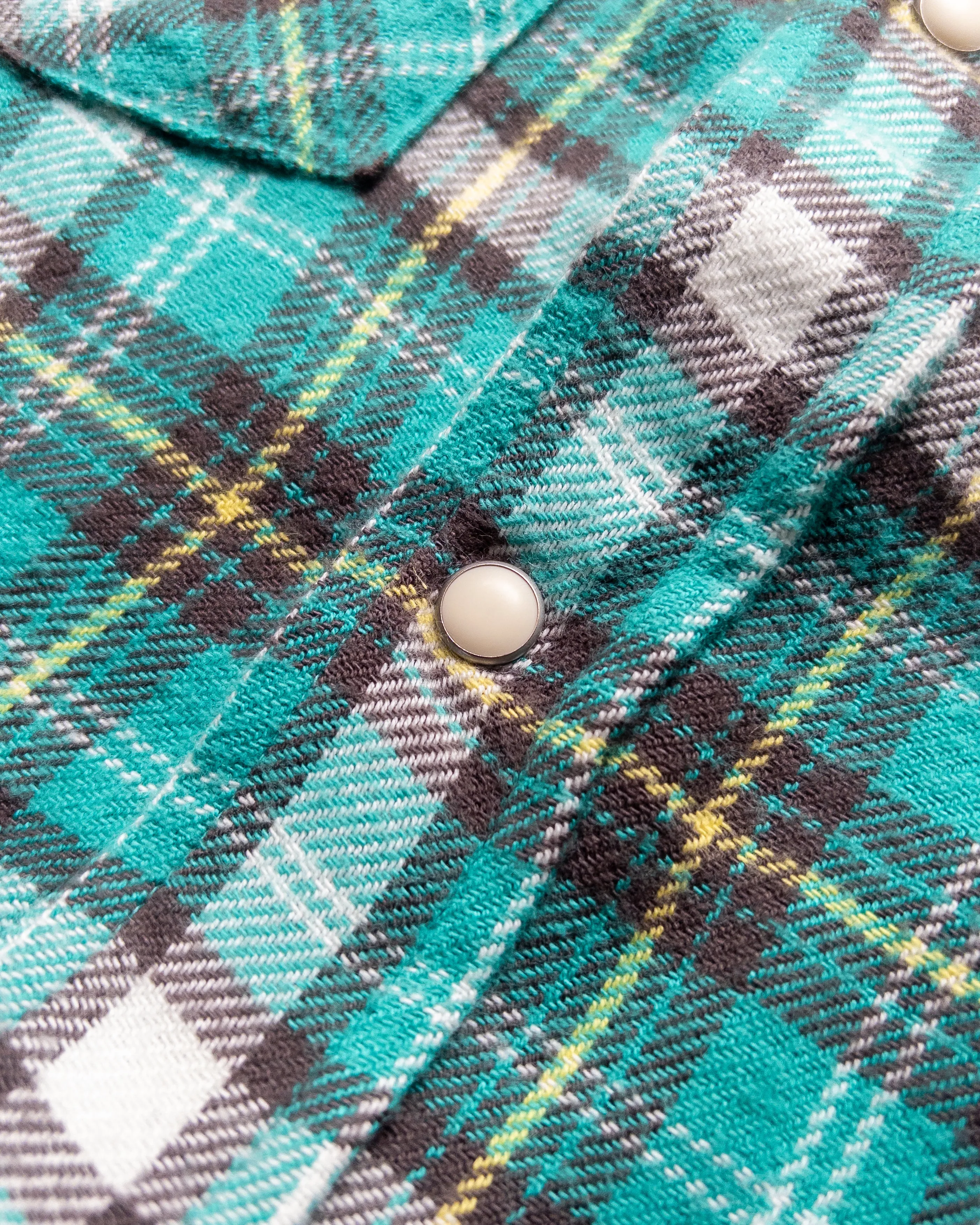 Washed Flannel Pearlsnap Shirt - Thousand Lakes Plaid sold by Wythe NY product image thumbnail 3