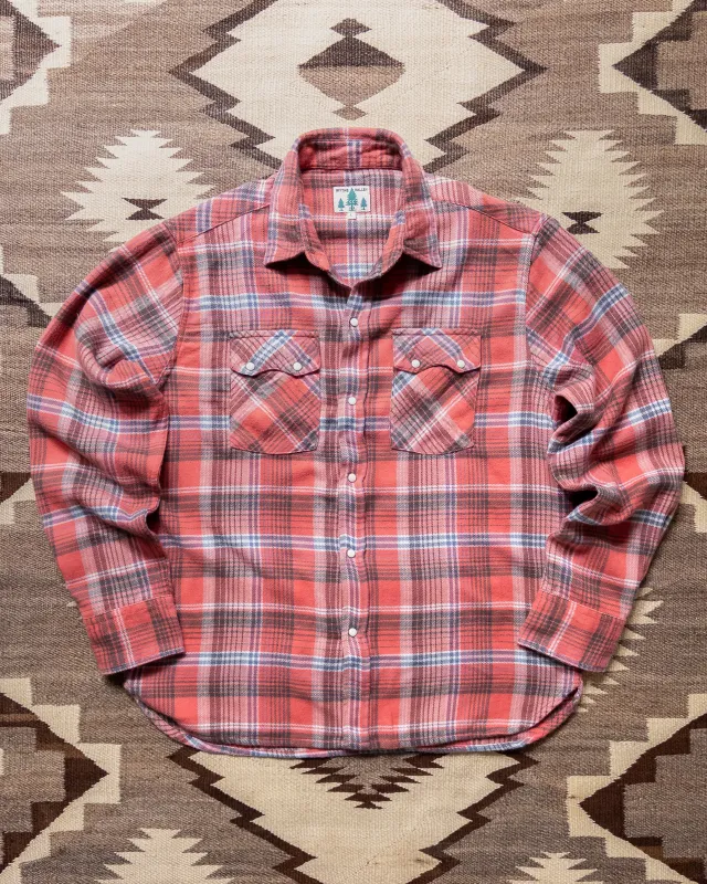 Washed Flannel Pearlsnap Shirt - Cactus Flower Plaid made by Wythe NY