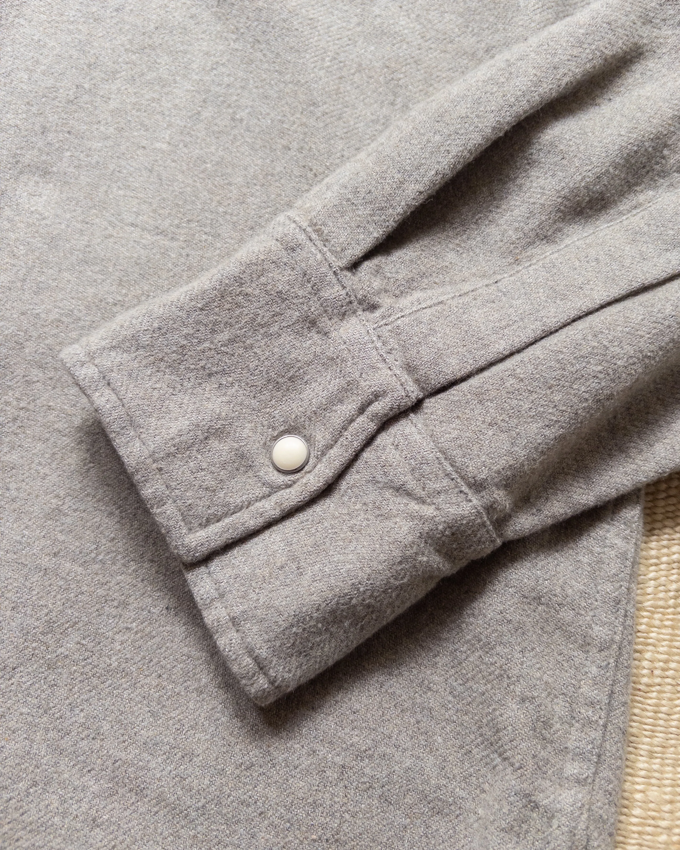 Washed Flannel Pearlsnap Shirt - Dapple Grey sold by Wythe NY product image thumbnail 4
