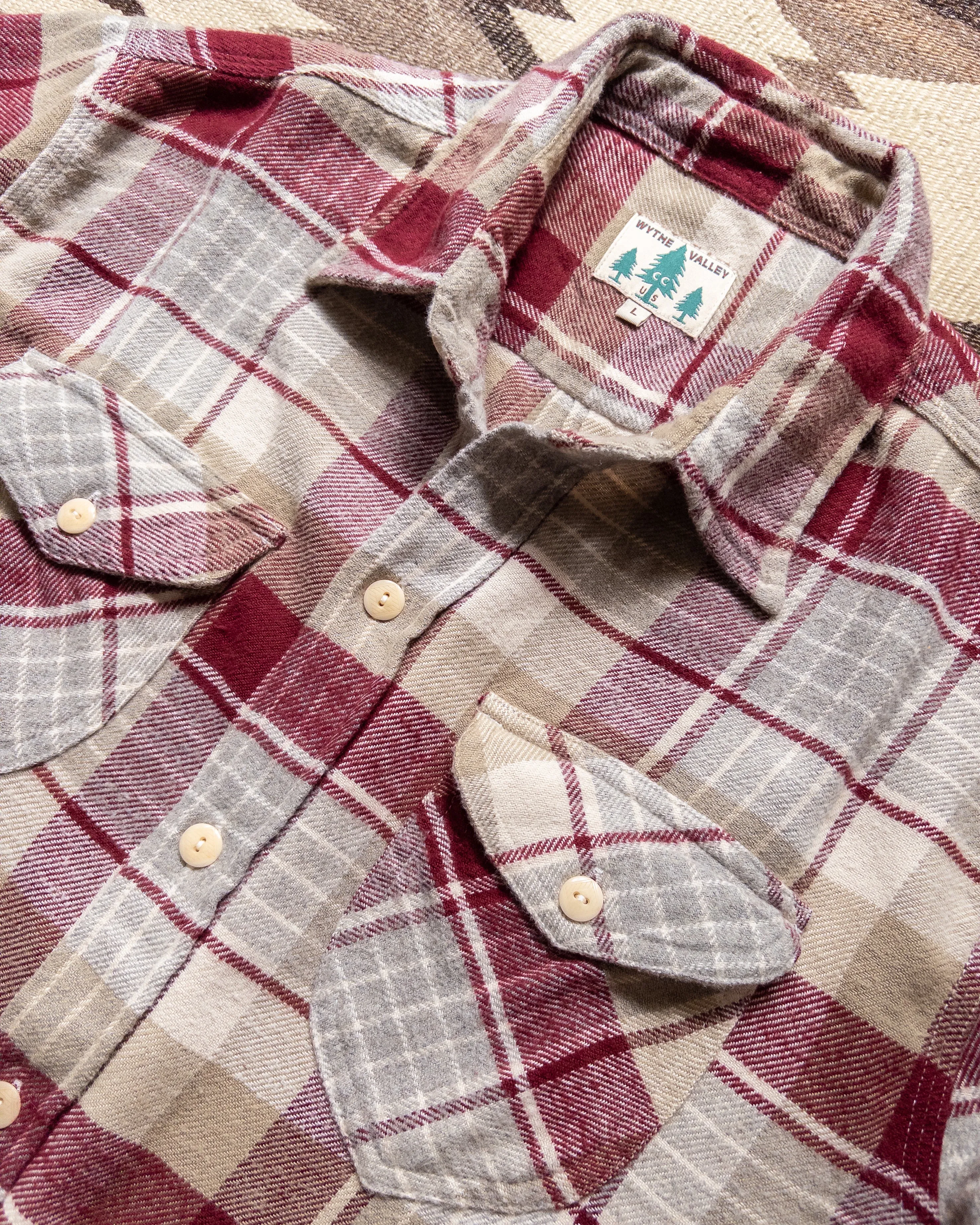 Washed Flannel Workshirt - Merlot Plaid sold by Wythe NY product image thumbnail 2