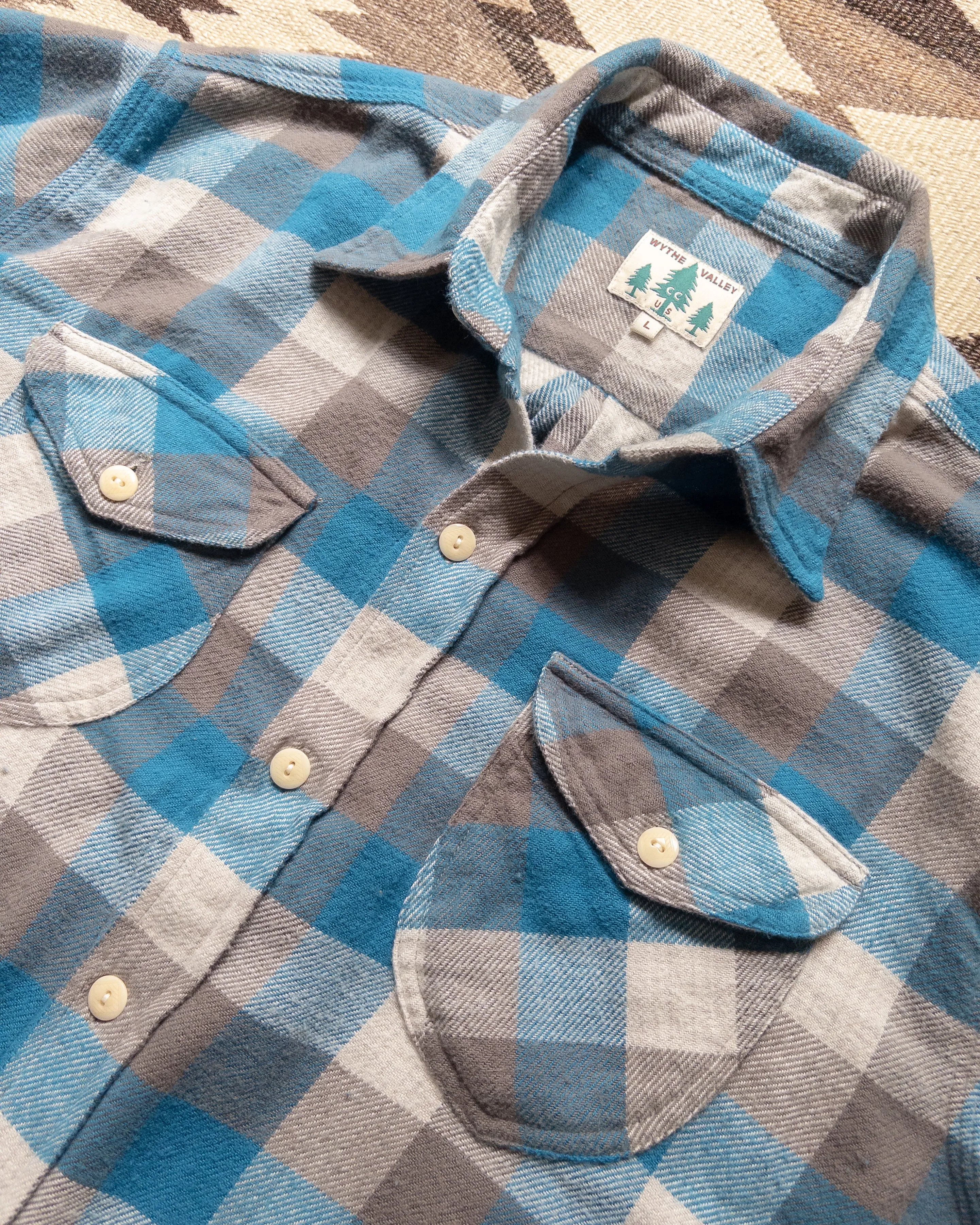 Washed Flannel Workshirt - Glacier Plaid sold by Wythe NY product image thumbnail 2