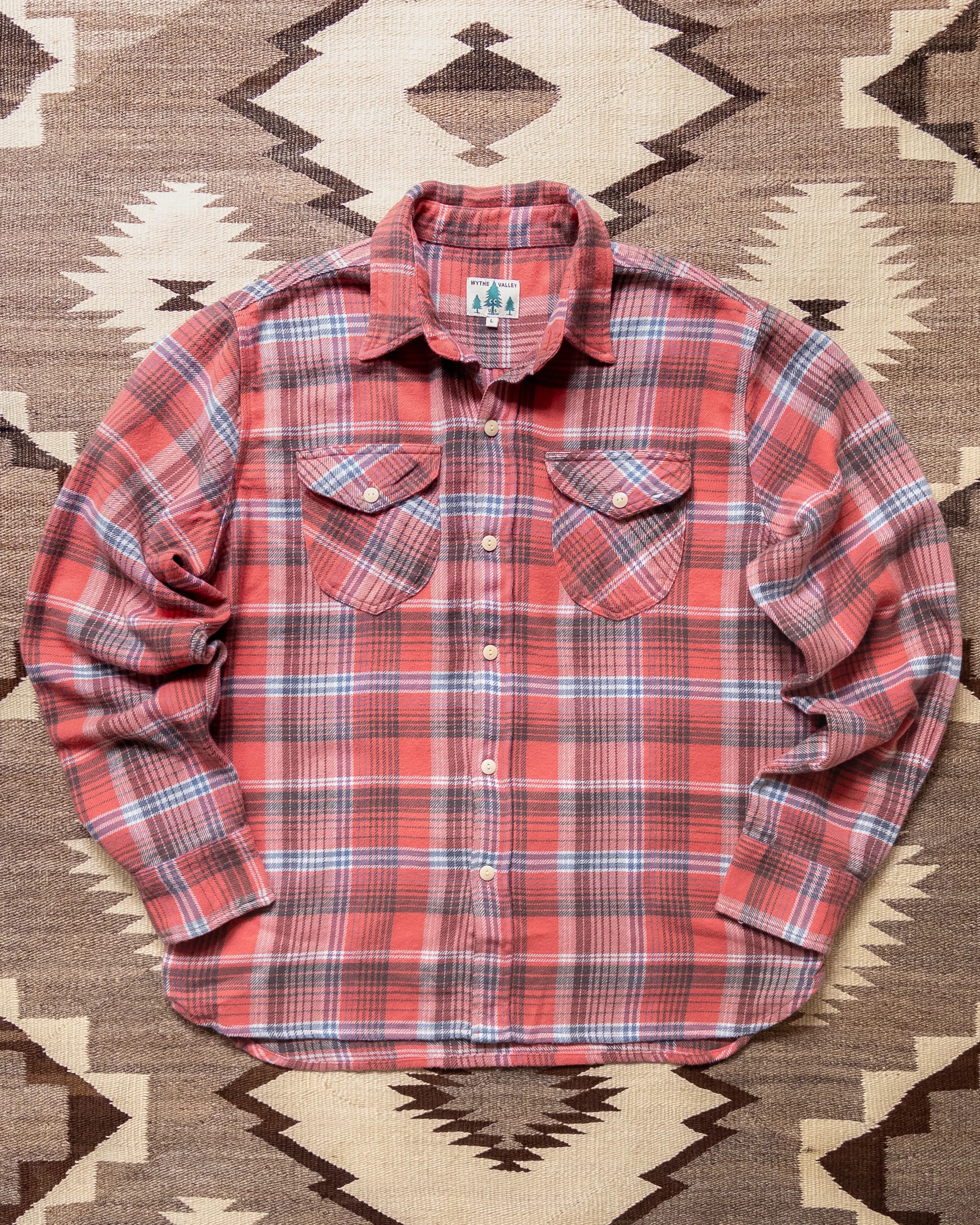 Washed Flannel Workshirt - Cactus Flower Plaid sold by Wythe NY