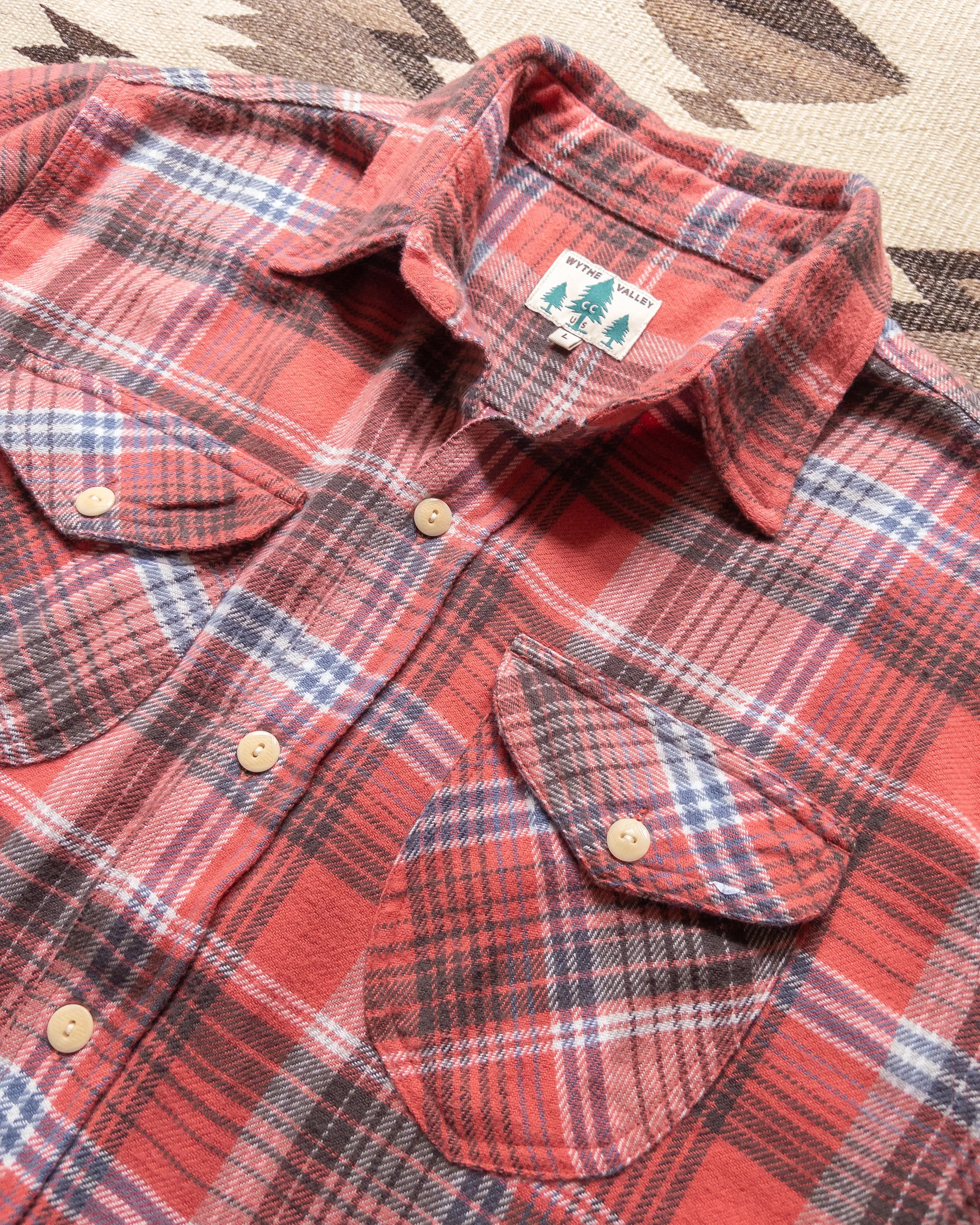Washed Flannel Workshirt - Cactus Flower Plaid sold by Wythe NY product image thumbnail 2