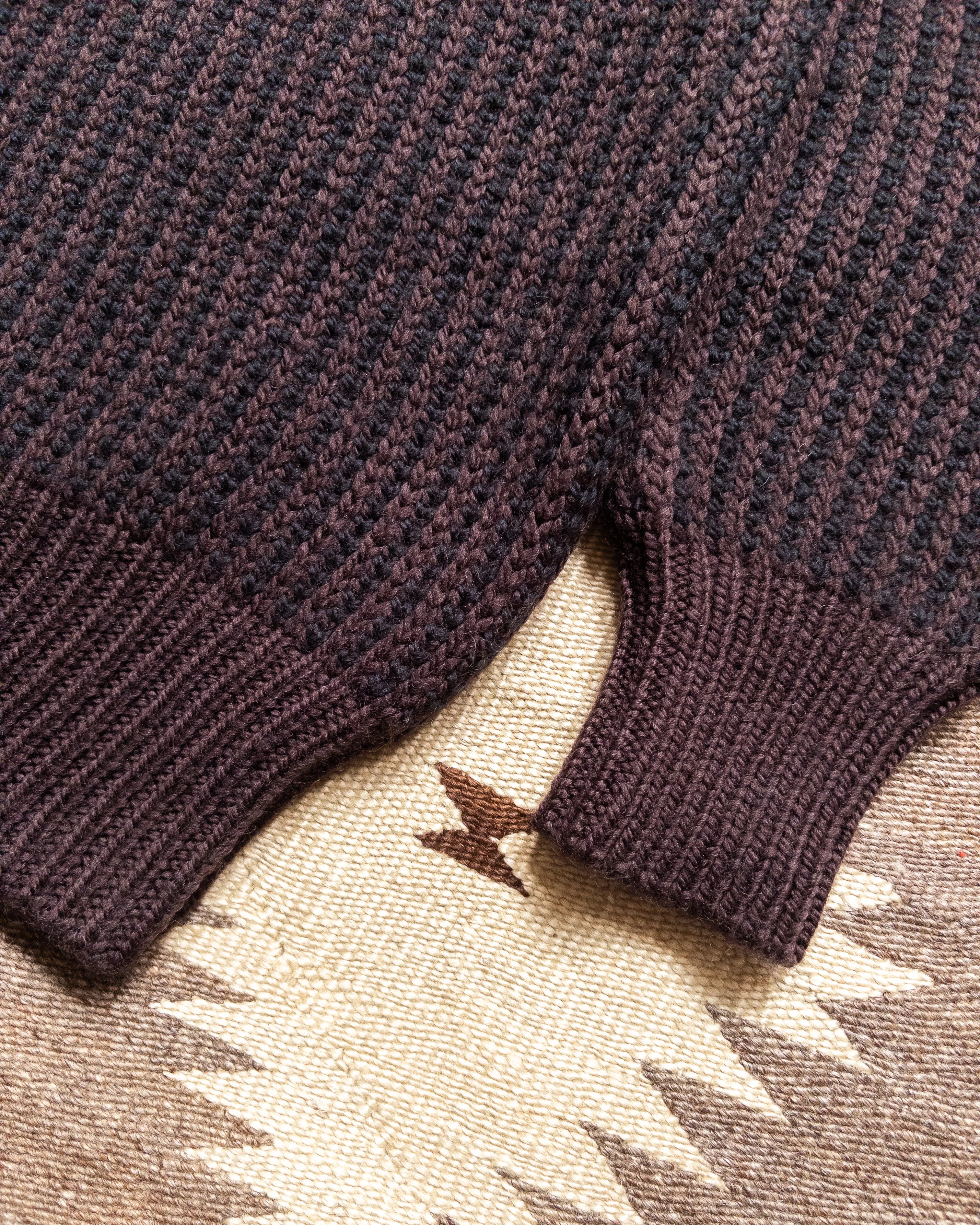 Two-Tone Crewneck Sweater - Brown/Black sold by Wythe NY product image thumbnail 3