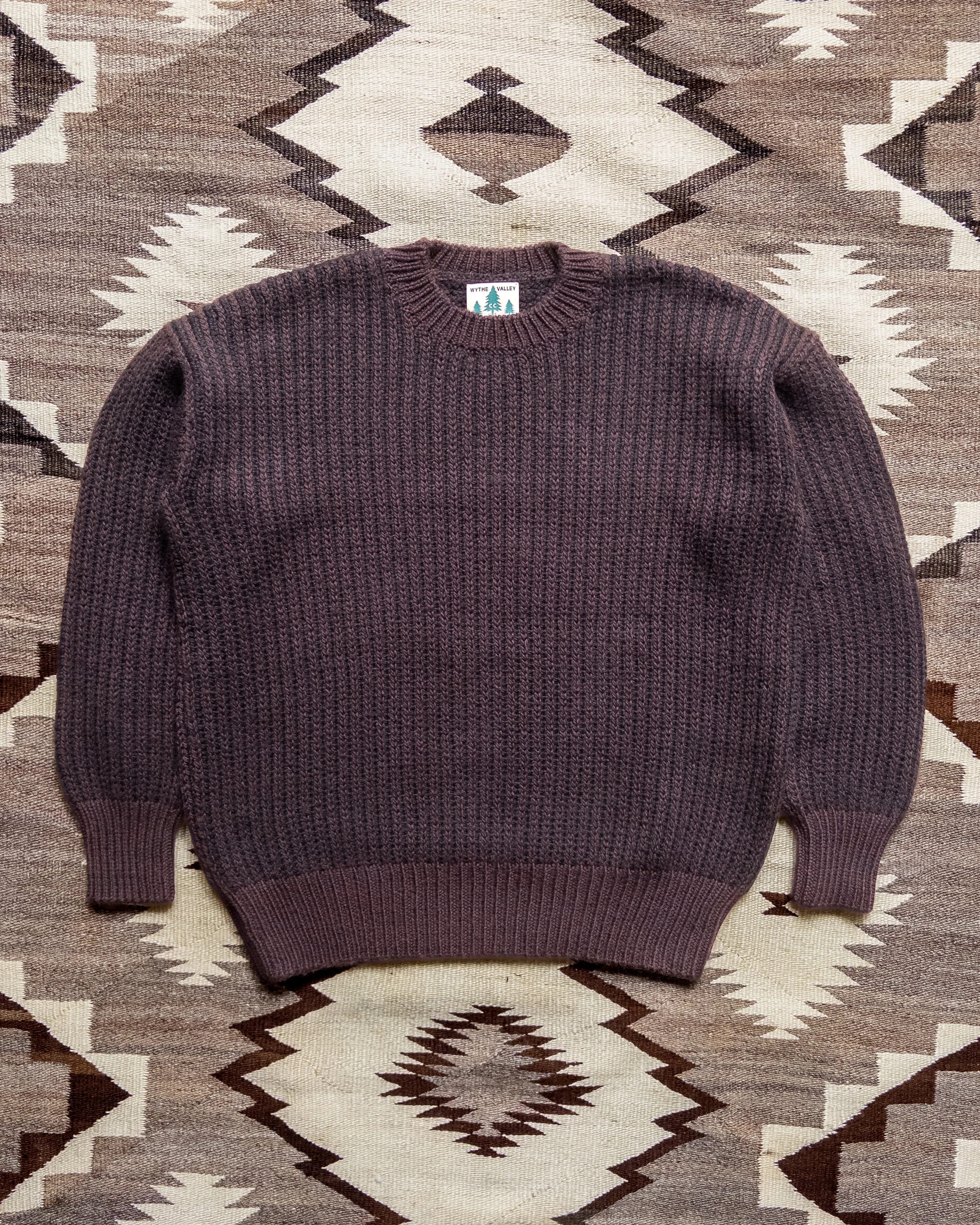 Two-Tone Crewneck Sweater - Brown/Black sold by Wythe NY