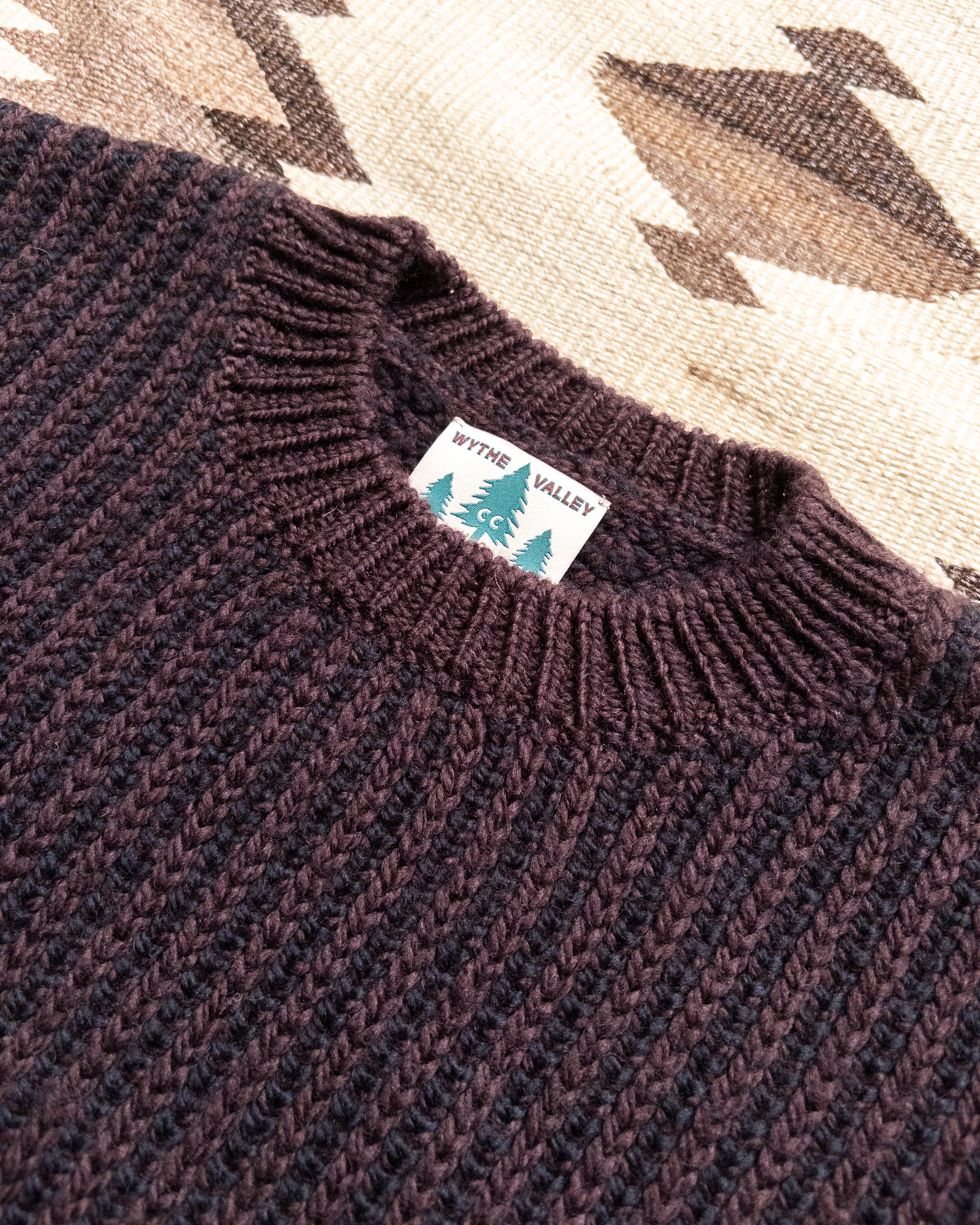 Two-Tone Crewneck Sweater - Brown/Black sold by Wythe NY product image thumbnail 2