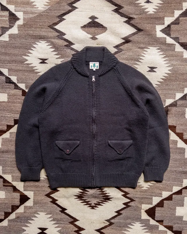 Zip Shawl Cardigan - Black made by Wythe NY