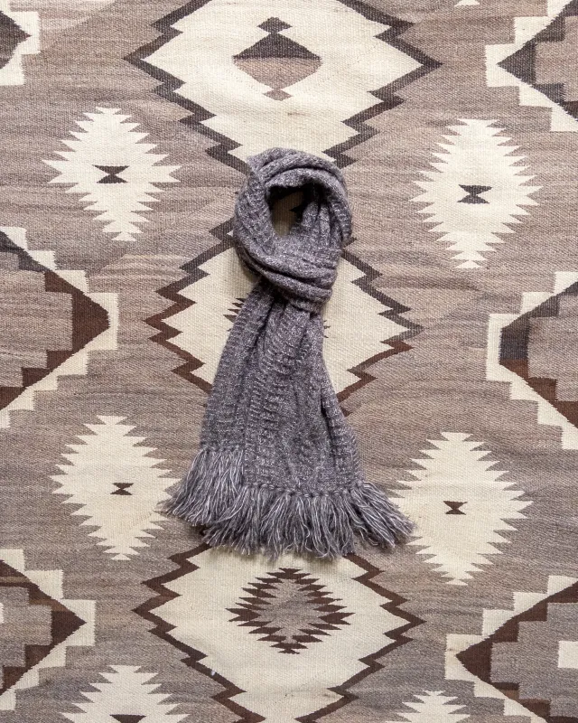 Alpaca Aran Knit Scarf - Charcoal made by Wythe NY