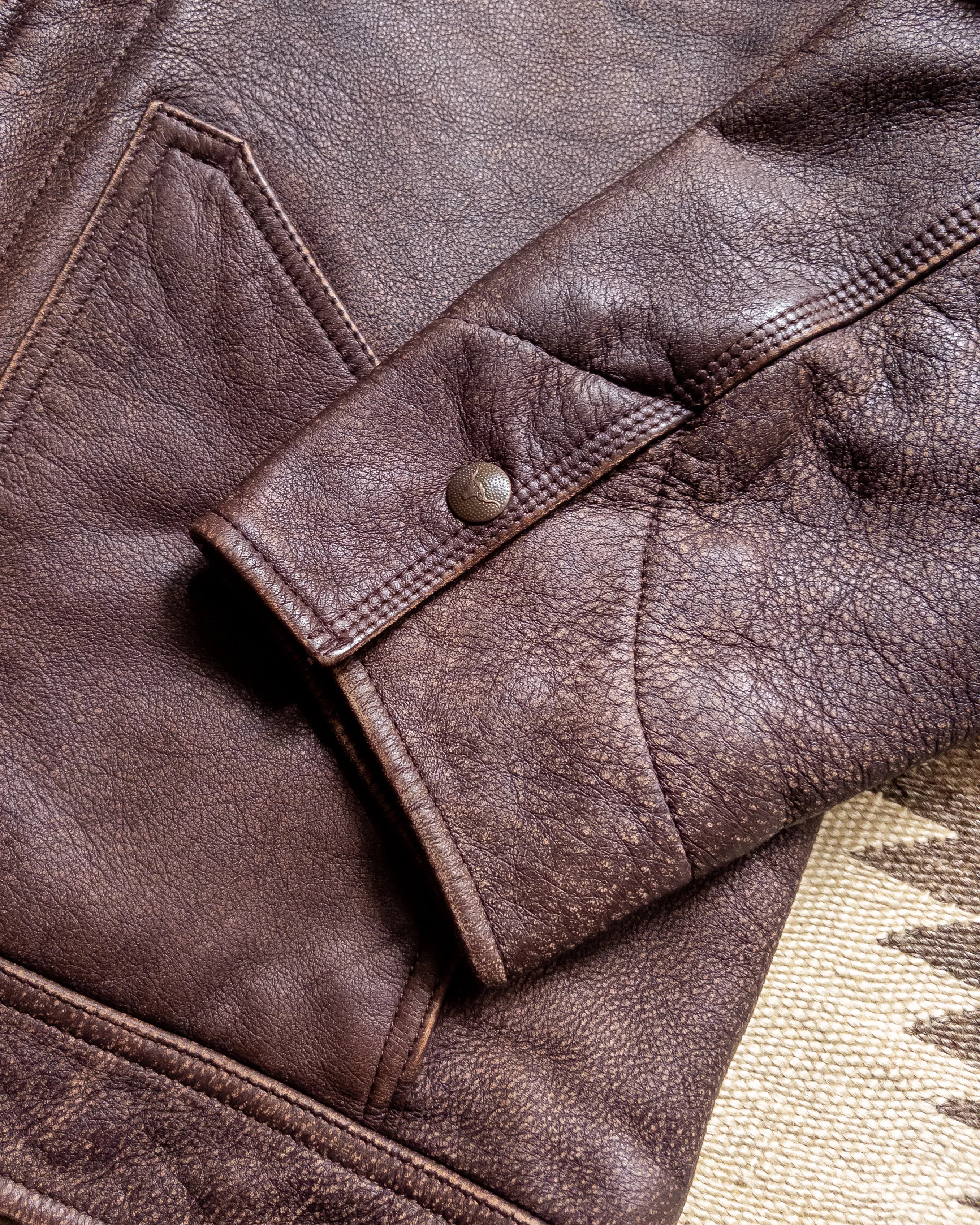 Leather Buckaroo Jacket - Brown sold by Wythe NY product image thumbnail 3