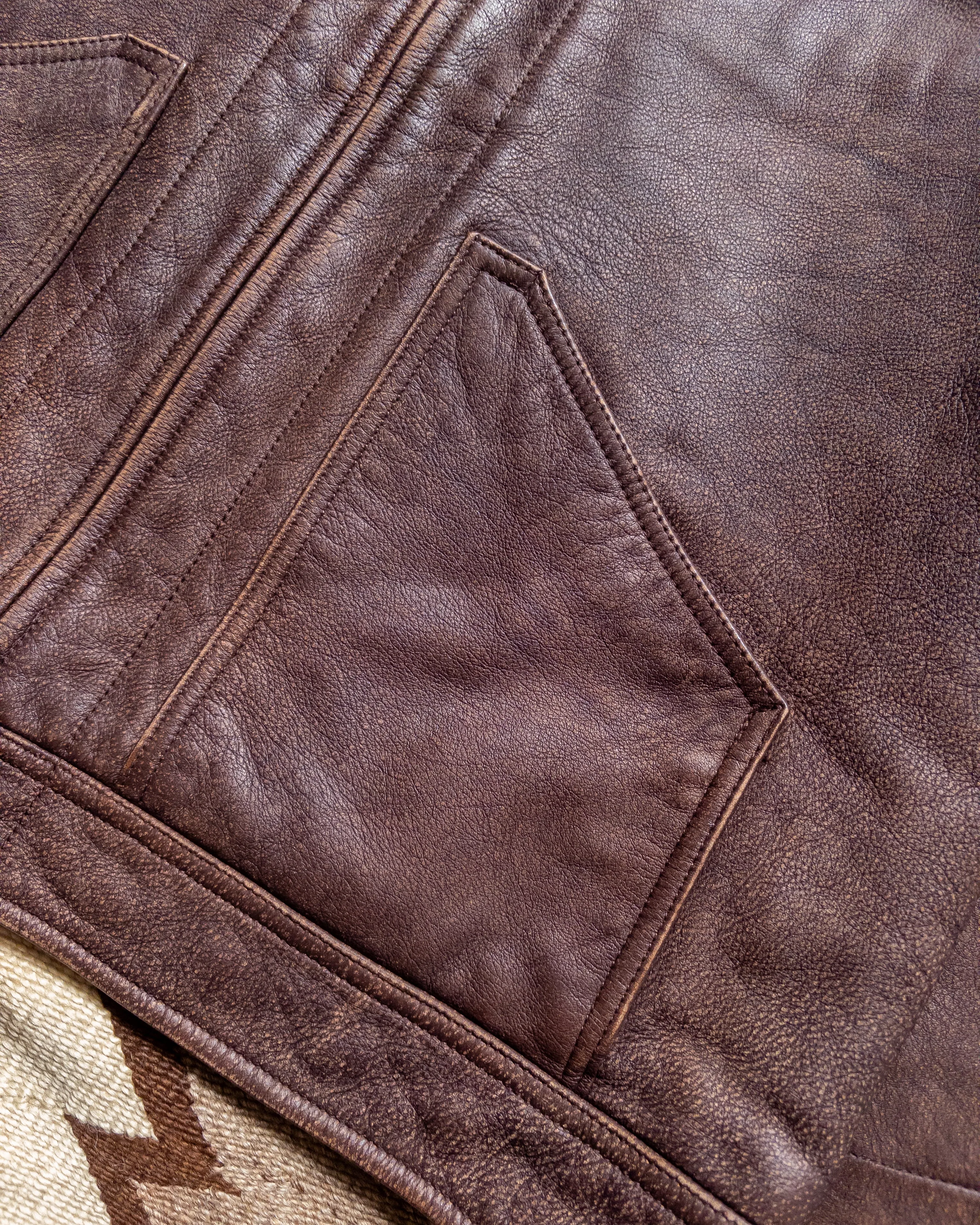Leather Buckaroo Jacket - Brown sold by Wythe NY product image thumbnail 2