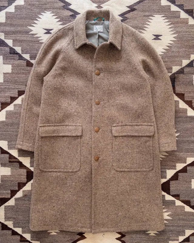 Raglan Overcoat - Tan/Cream Alpaca Twill Tweed made by Wythe NY