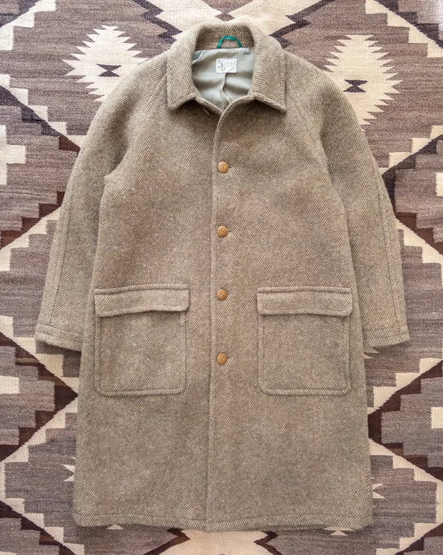 Raglan Overcoat - Olive/Cream Alpaca Twill Tweed made by Wythe NY