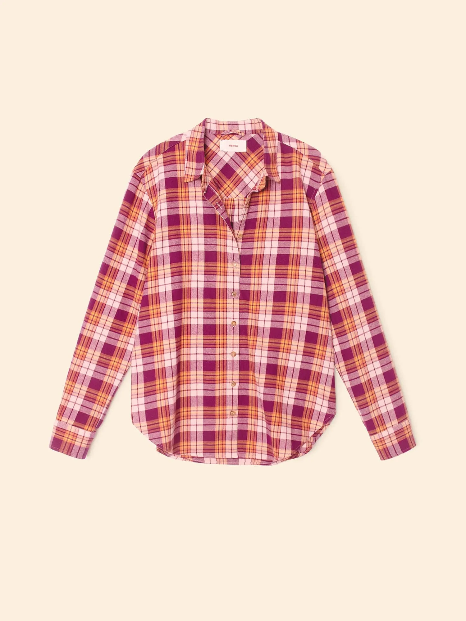 Pink Orange Plaid Beau Shirt sold by XiRENA product image thumbnail 3