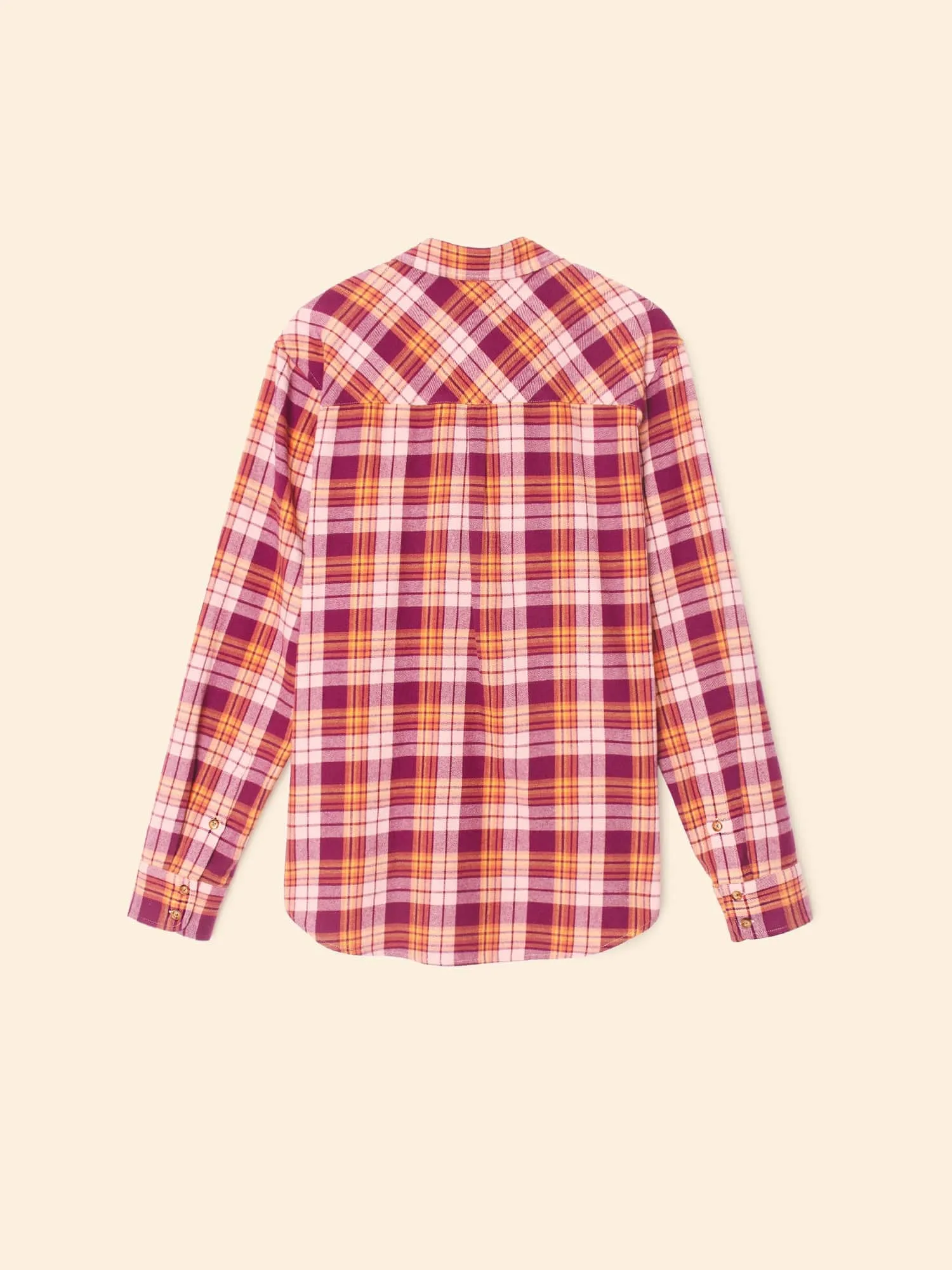 Pink Orange Plaid Beau Shirt sold by XiRENA product image thumbnail 4