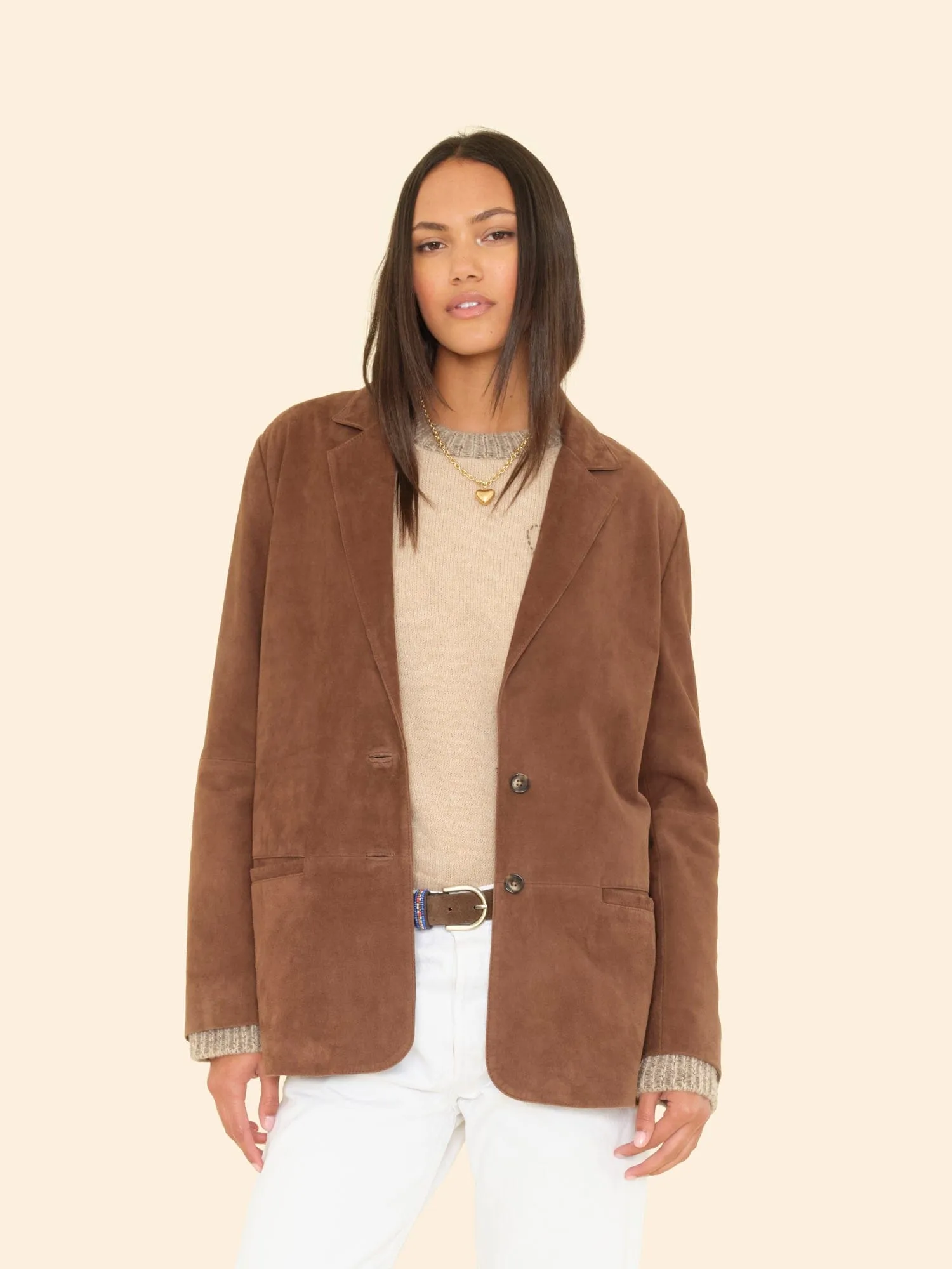 Marron Elodie Blazer sold by XiRENA