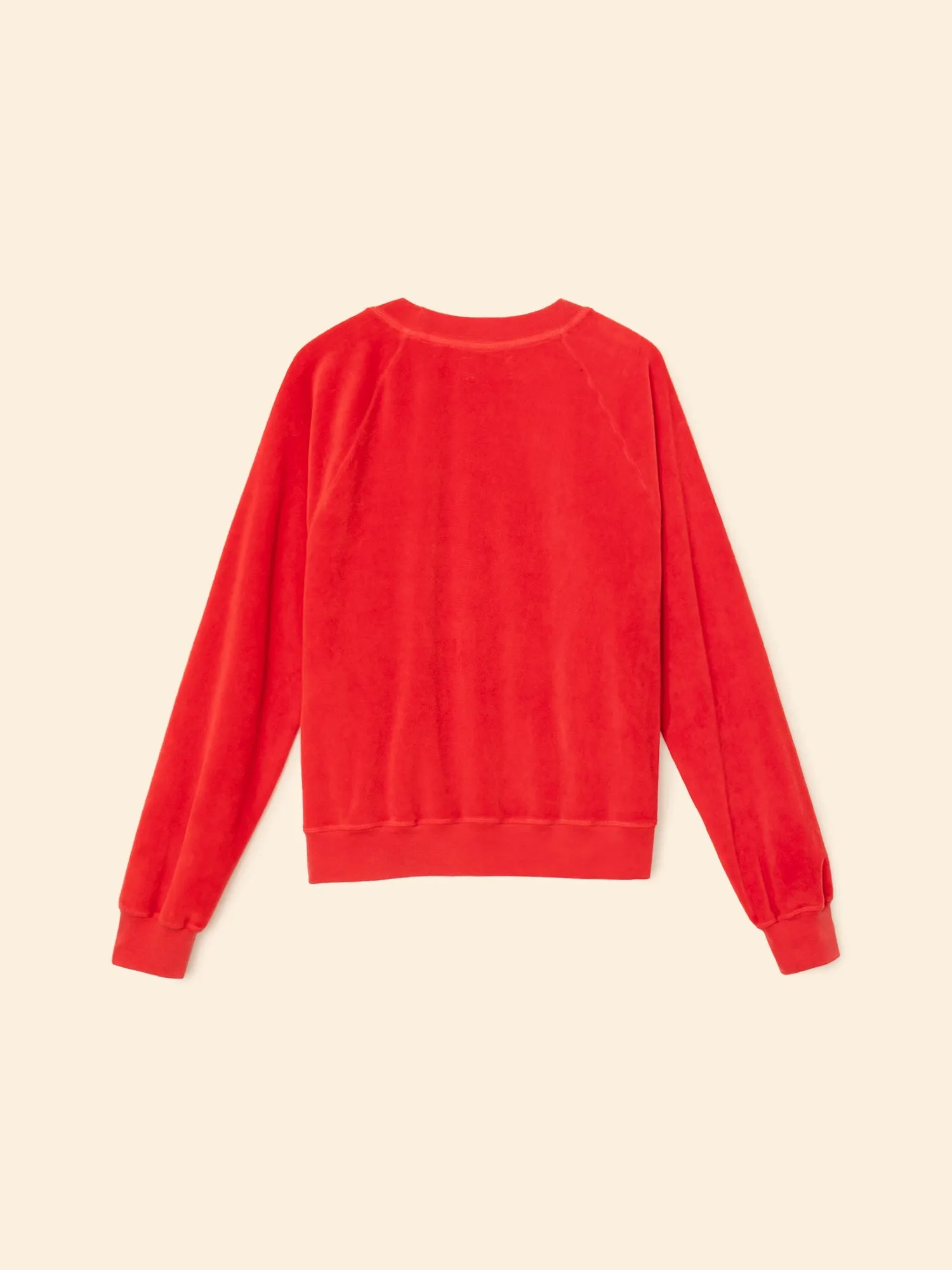 Carmine Red Pierre Velour Sweatshirt sold by XiRENA product image thumbnail 2