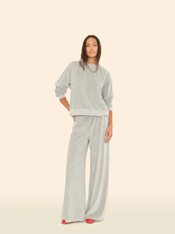 Heather Grey Manon Velour Pant sold by XiRENA