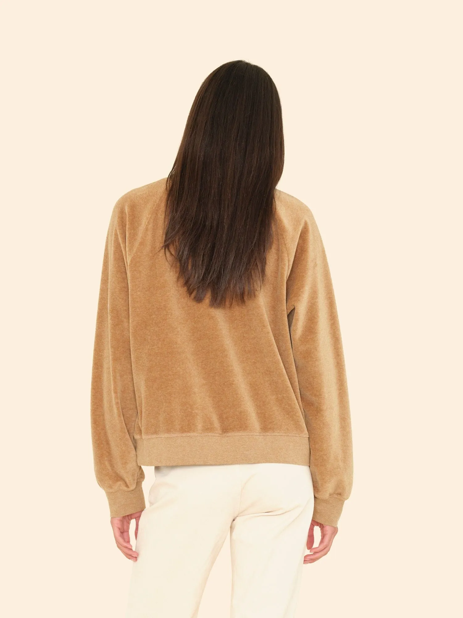 Heather Camel Pierre Velour Sweatshirt sold by XiRENA product image thumbnail 3