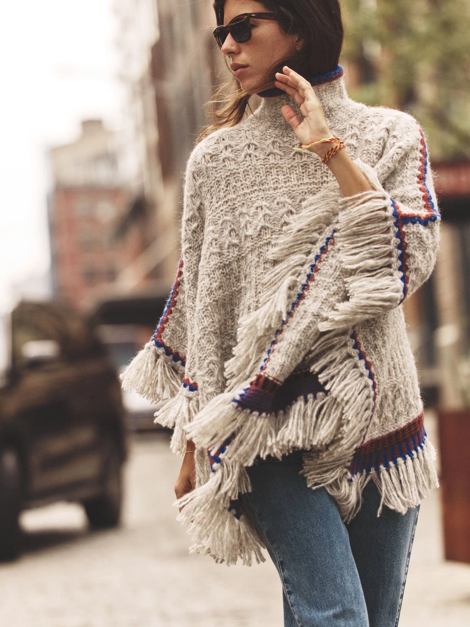 Gris Hugo Poncho Sweater sold by XiRENA product image thumbnail 2