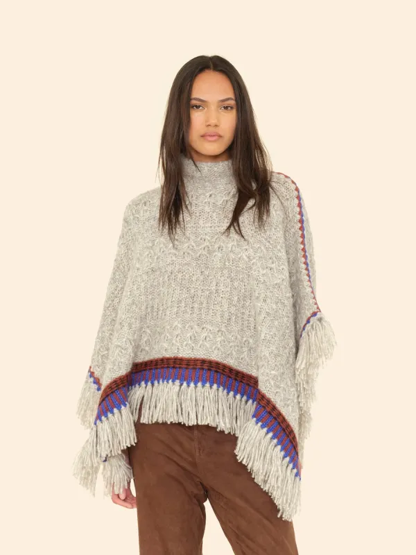Gris Hugo Poncho Sweater made by XiRENA