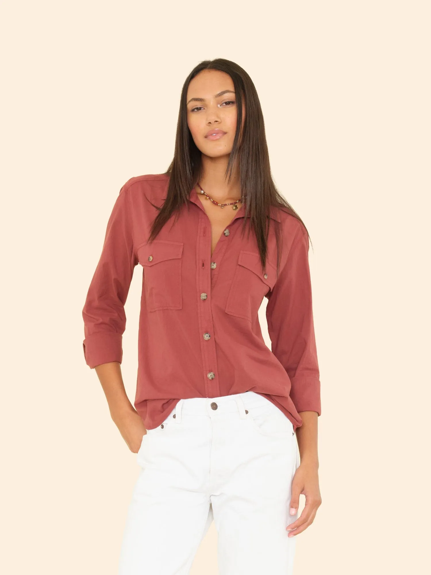Russet Brown Caroline Shirt sold by XiRENA