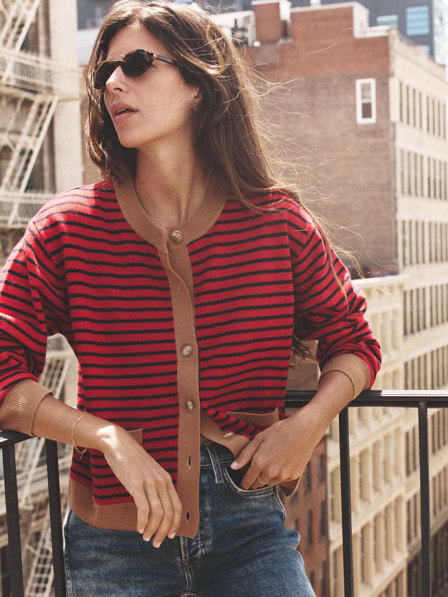 Red Stripe Lillian Cardigan sold by XiRENA product image thumbnail 2