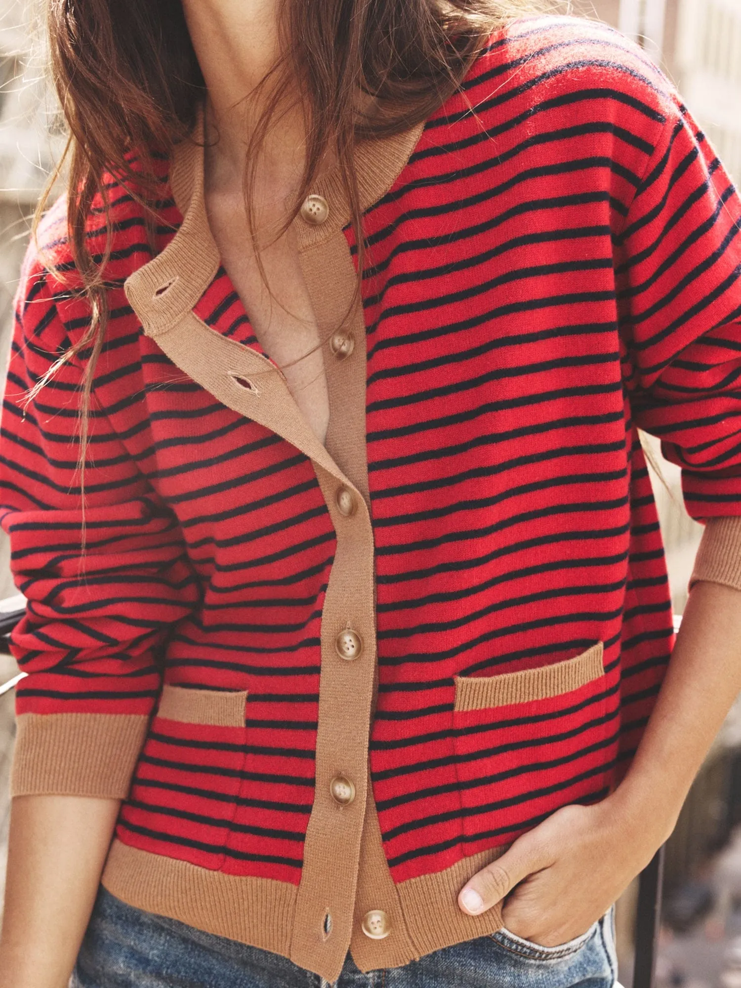 Red Stripe Lillian Cardigan sold by XiRENA product image thumbnail 3