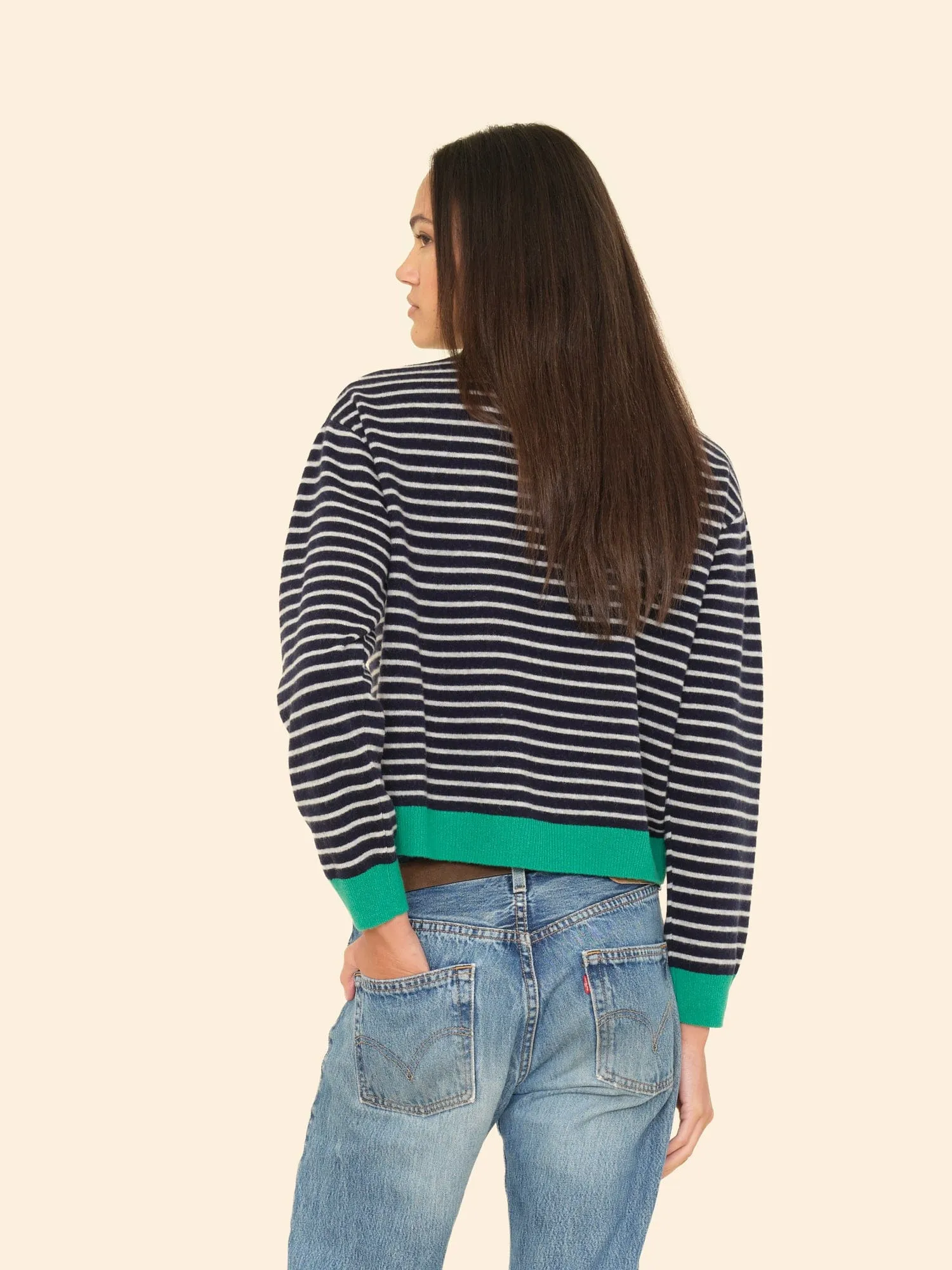 Navy Stripe Lillian Cardigan sold by XiRENA product image thumbnail 2