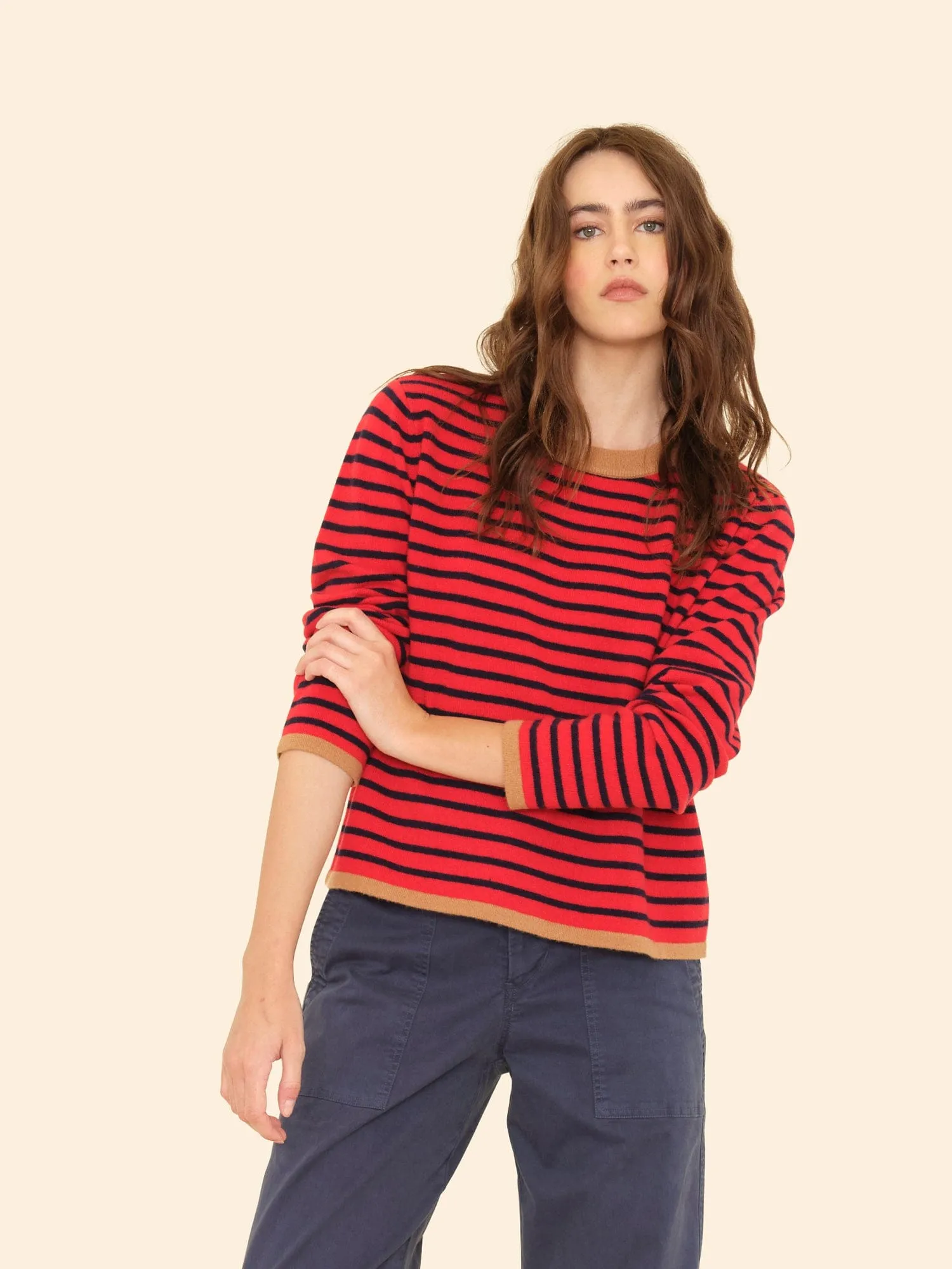 Red Stripe Maxwell Sweater sold by XiRENA