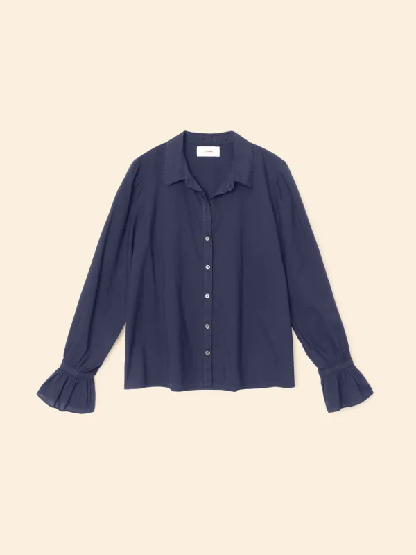 Navy Sybil Shirt sold by XiRENA