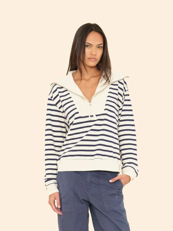Natural Stripe Kat Terry Sweatshirt sold by XiRENA