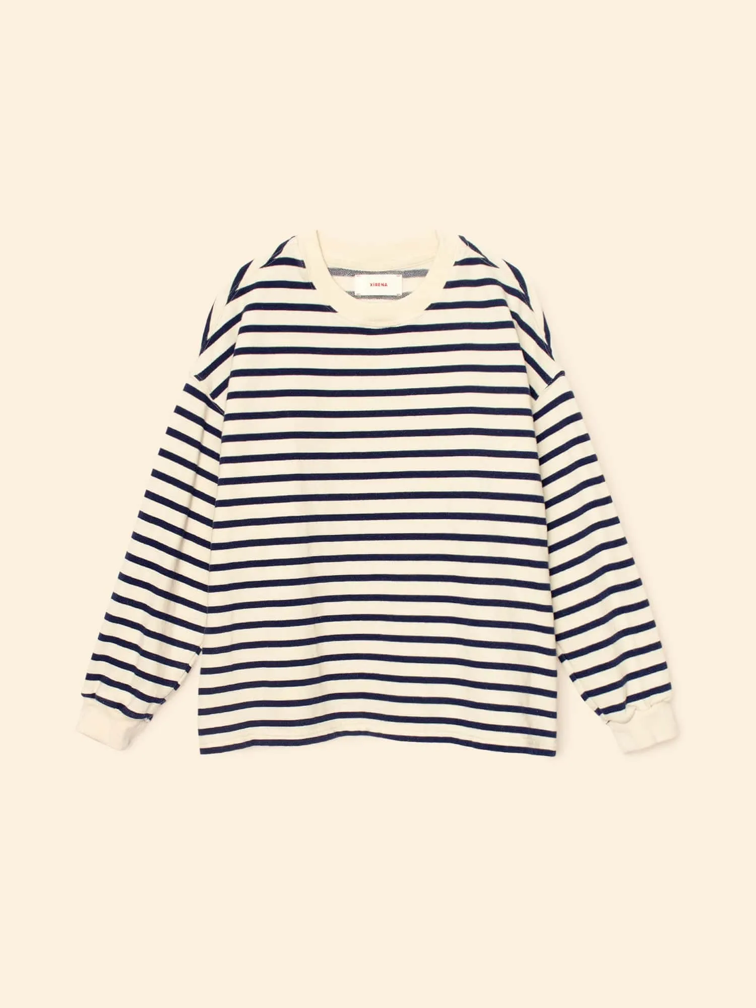Natural Stripe Honor Terry Sweatshirt sold by XiRENA product image thumbnail 3