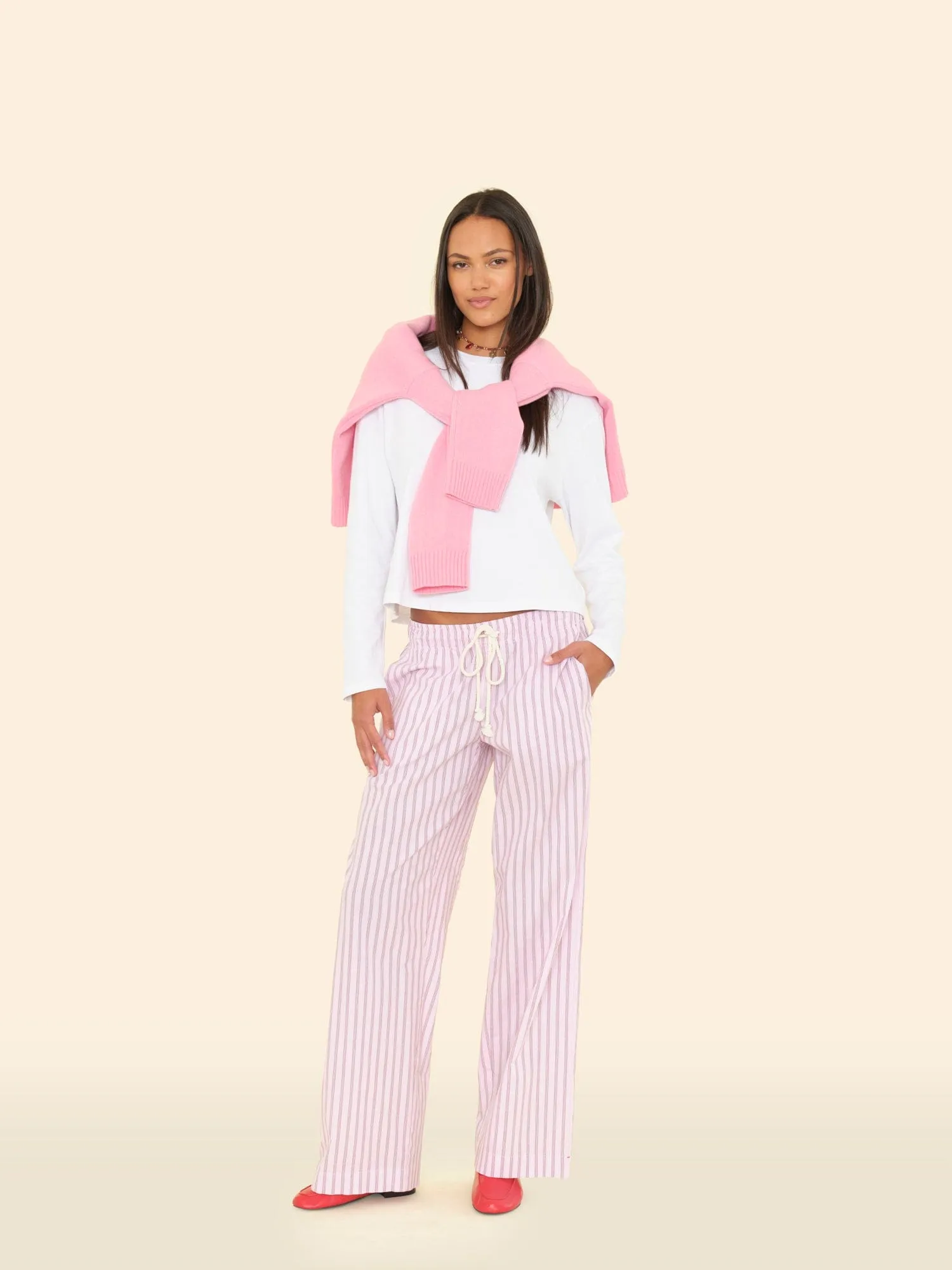 Blush Cherry Stripe Brinna Pant sold by XiRENA